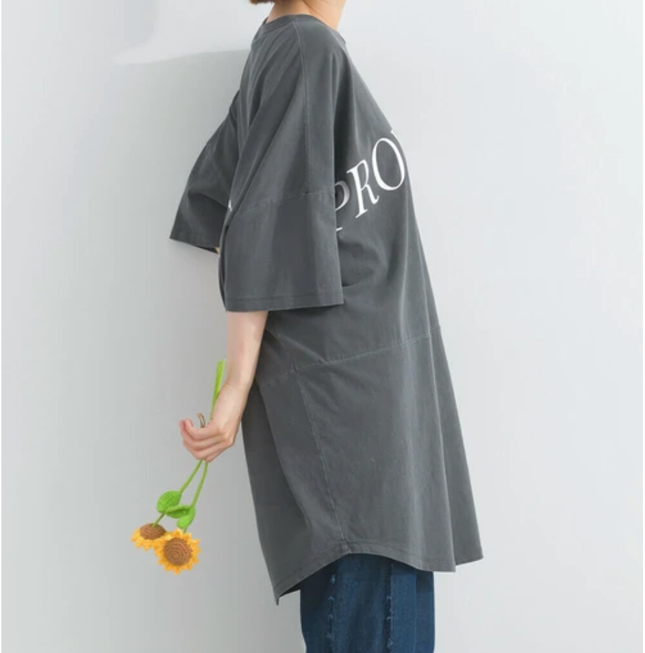 ピグメントロゴプリントTシャツ　-チャコール-　※7/9〜15迄に順次発送予定