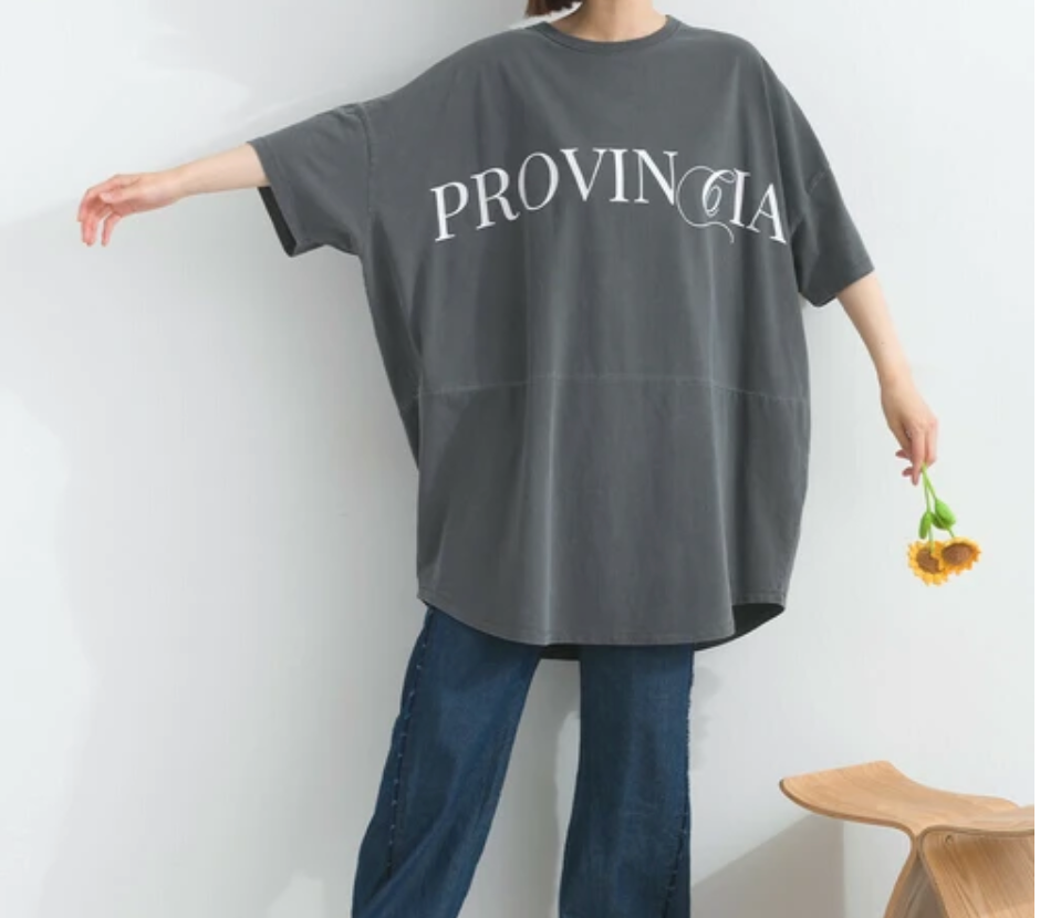 ピグメントロゴプリントTシャツ　-チャコール-　※7/9〜15迄に順次発送予定