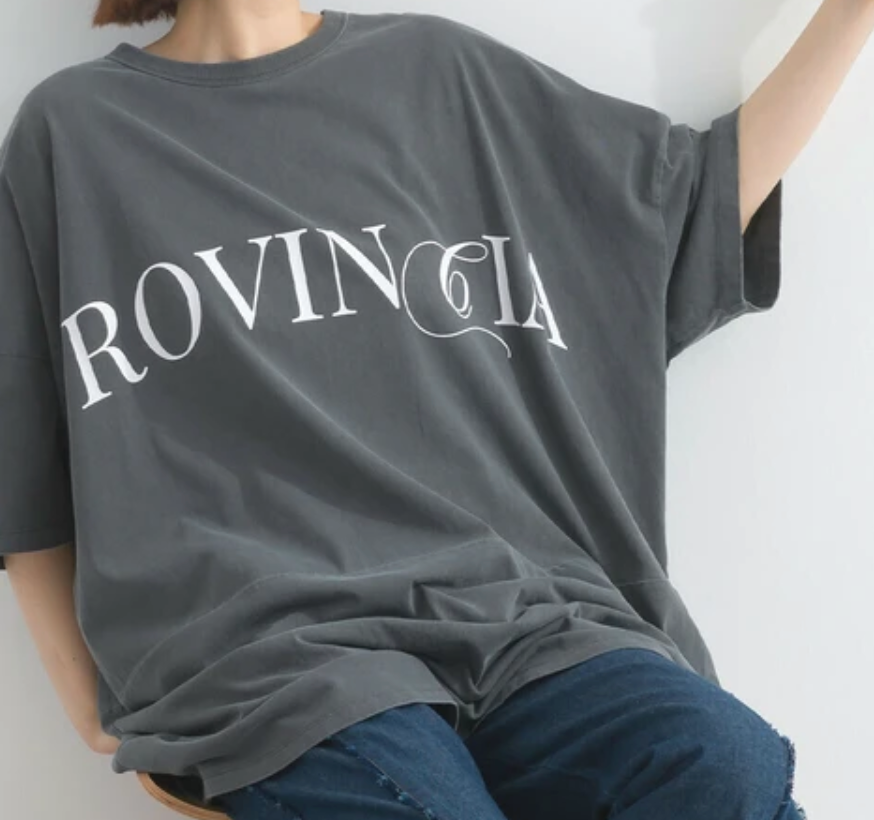 ピグメントロゴプリントTシャツ　-チャコール-　※7/9〜15迄に順次発送予定