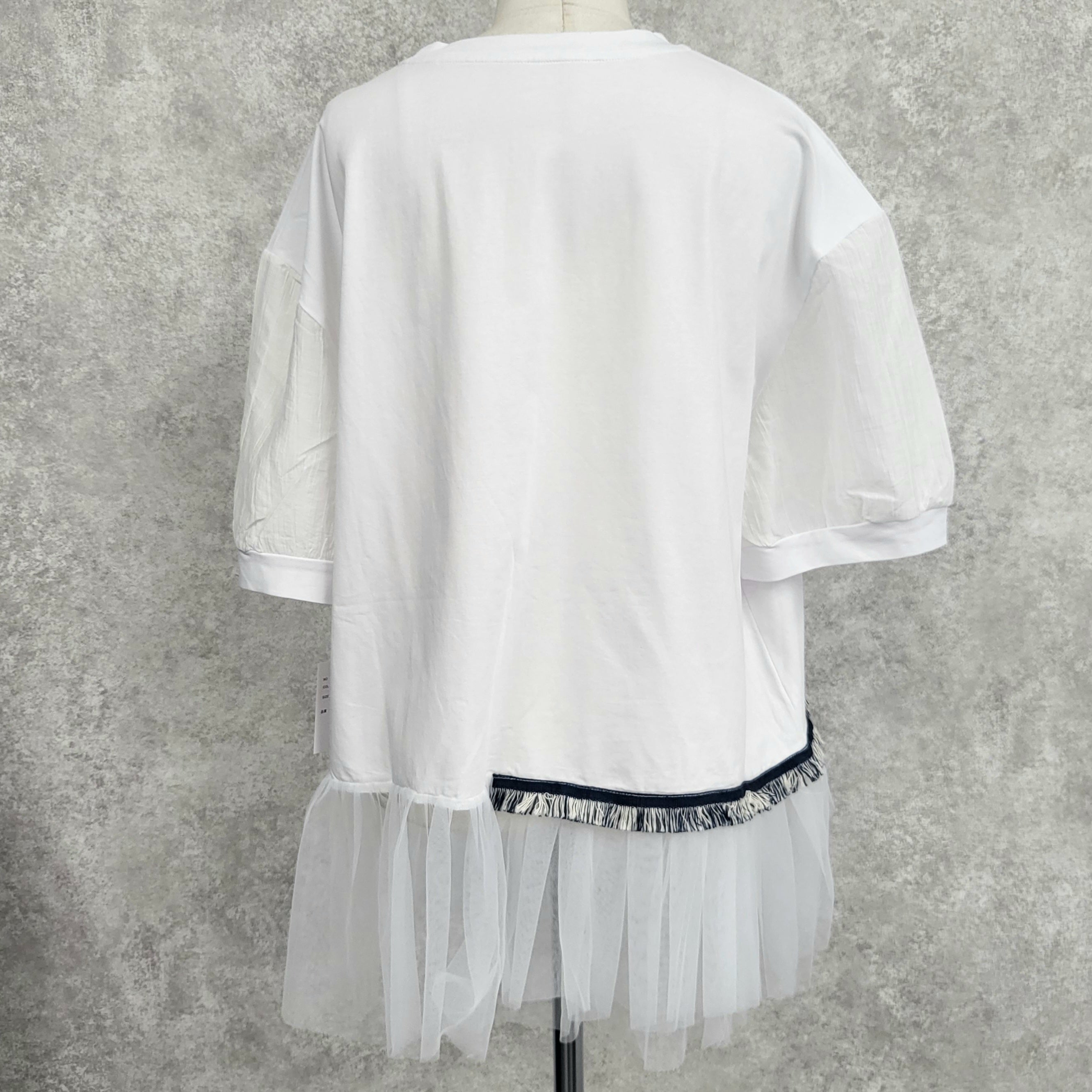 裾チュールTシャツ　-ホワイト-　※7/9〜15迄に順次発送予定