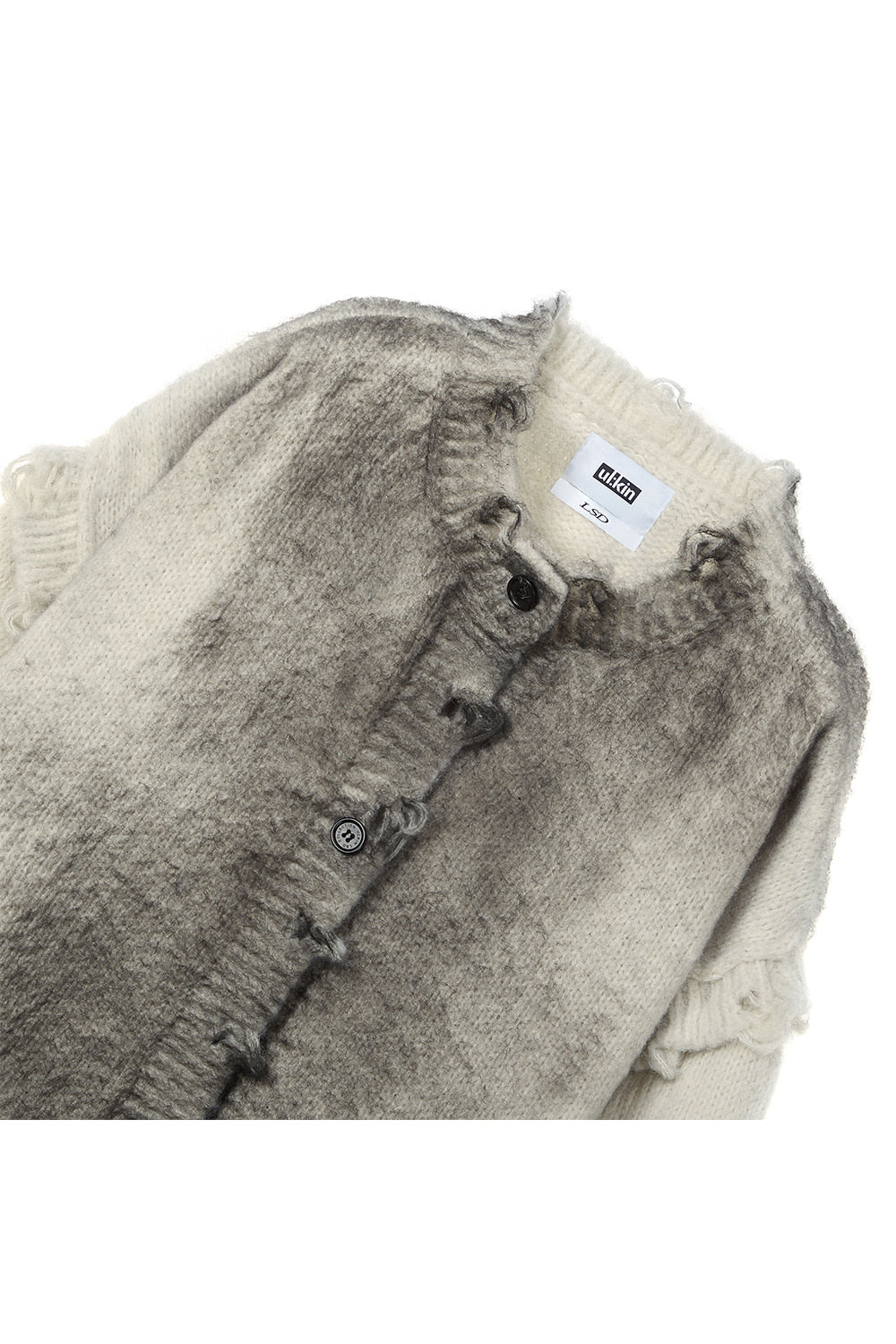 ※予約商品【ULKIN】Spray Oversized Cardigan_Grey　※12月頃より順次配送予定