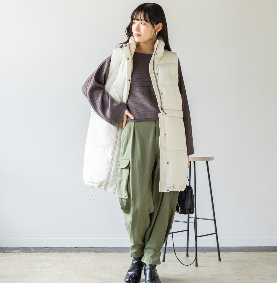 【hunch】マルチウェイ中綿ベスト　オフホワイト   ※2/26~3/4頃より順次配送予定