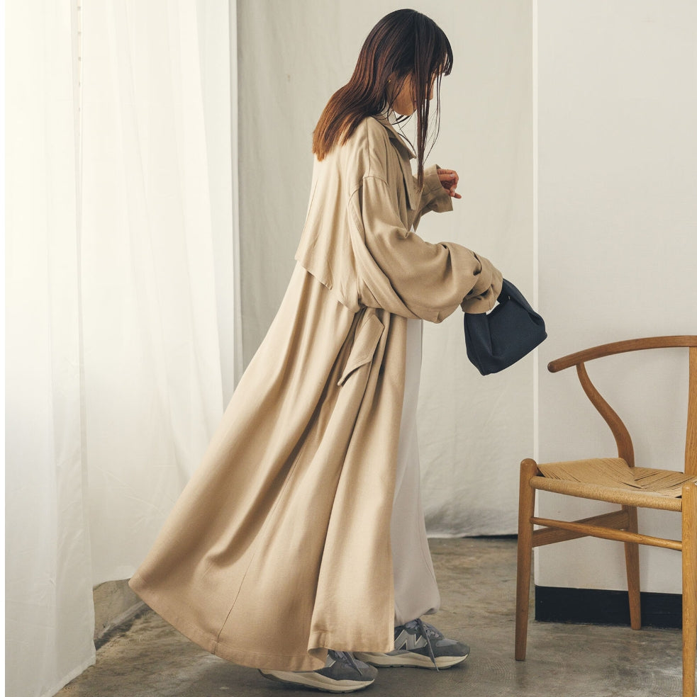 【hunch】ボリュームスリーブトレンチコート　 ベージュ   ※4/2~4/8頃より順次配送予定