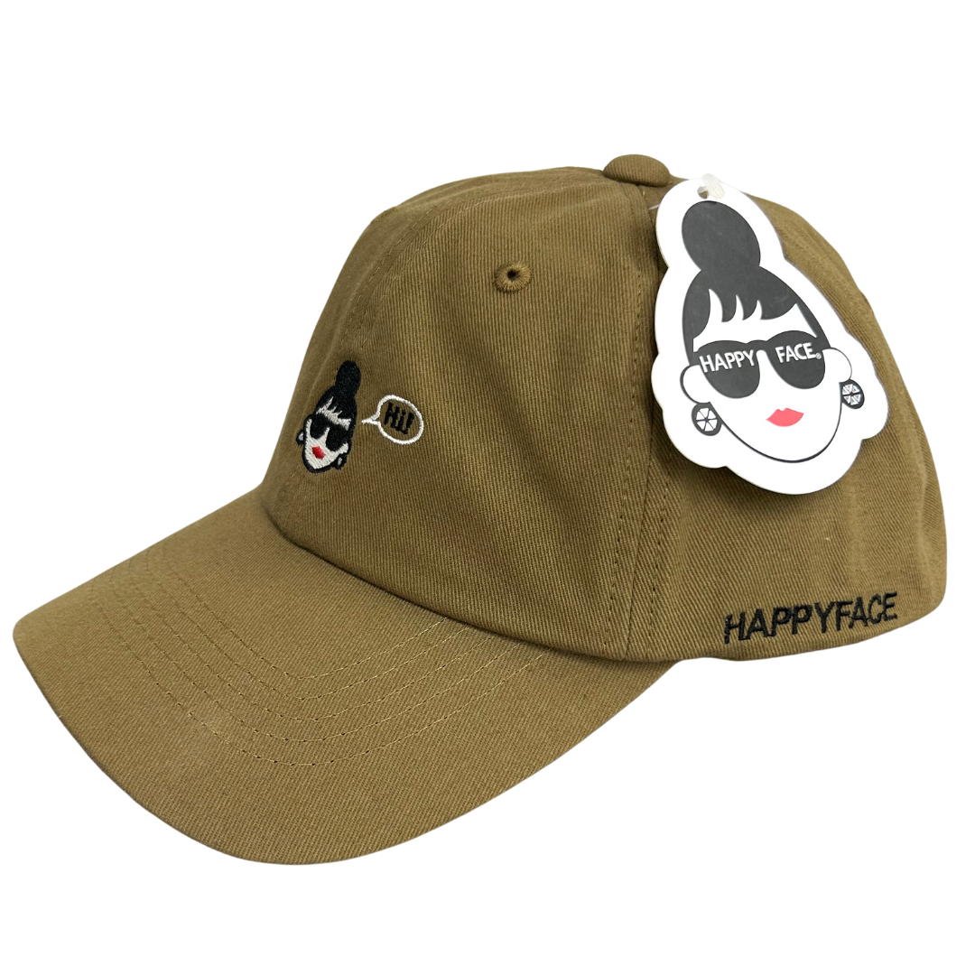 【HAPPYFACE】刺繍ポイントキャップ ベージュ　※3/19~3/25迄に順次配送予定