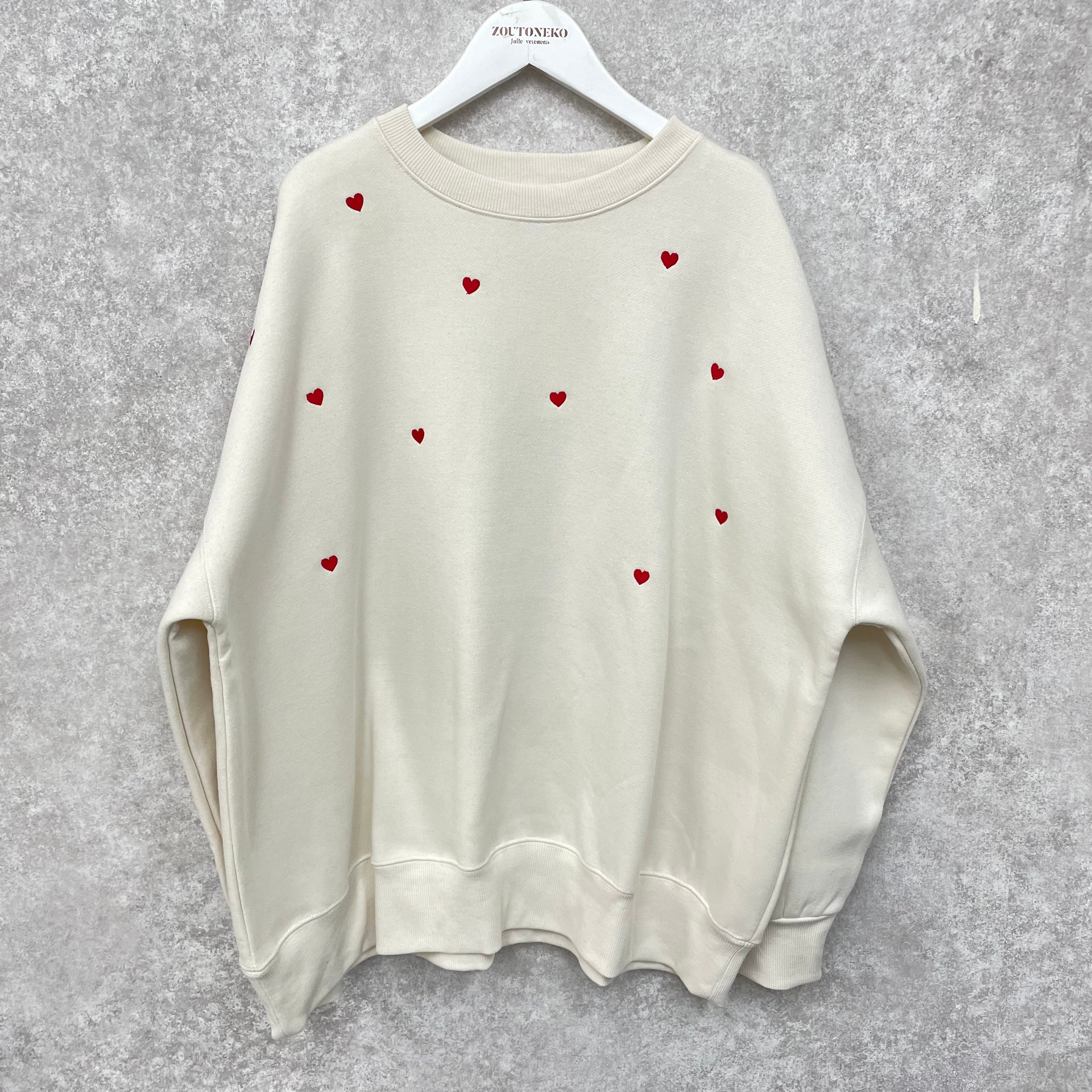 ランダムハート刺繍　エクリュ　※1/14~1/20頃より順次発送予定