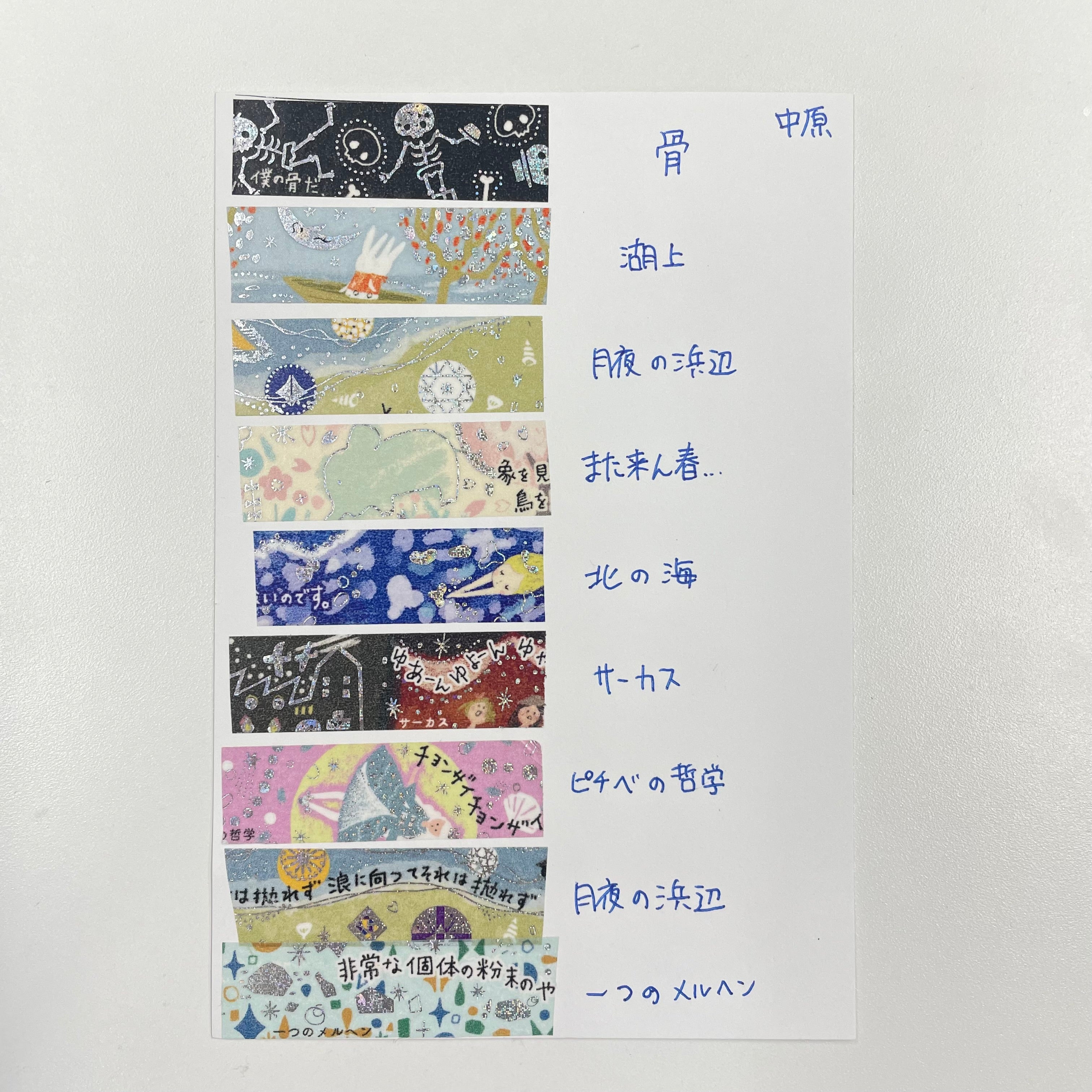 マスキングテープ福袋　-中原中也＆文学-　ランダム5個セット　※1/28〜2/3頃より順次配送予定