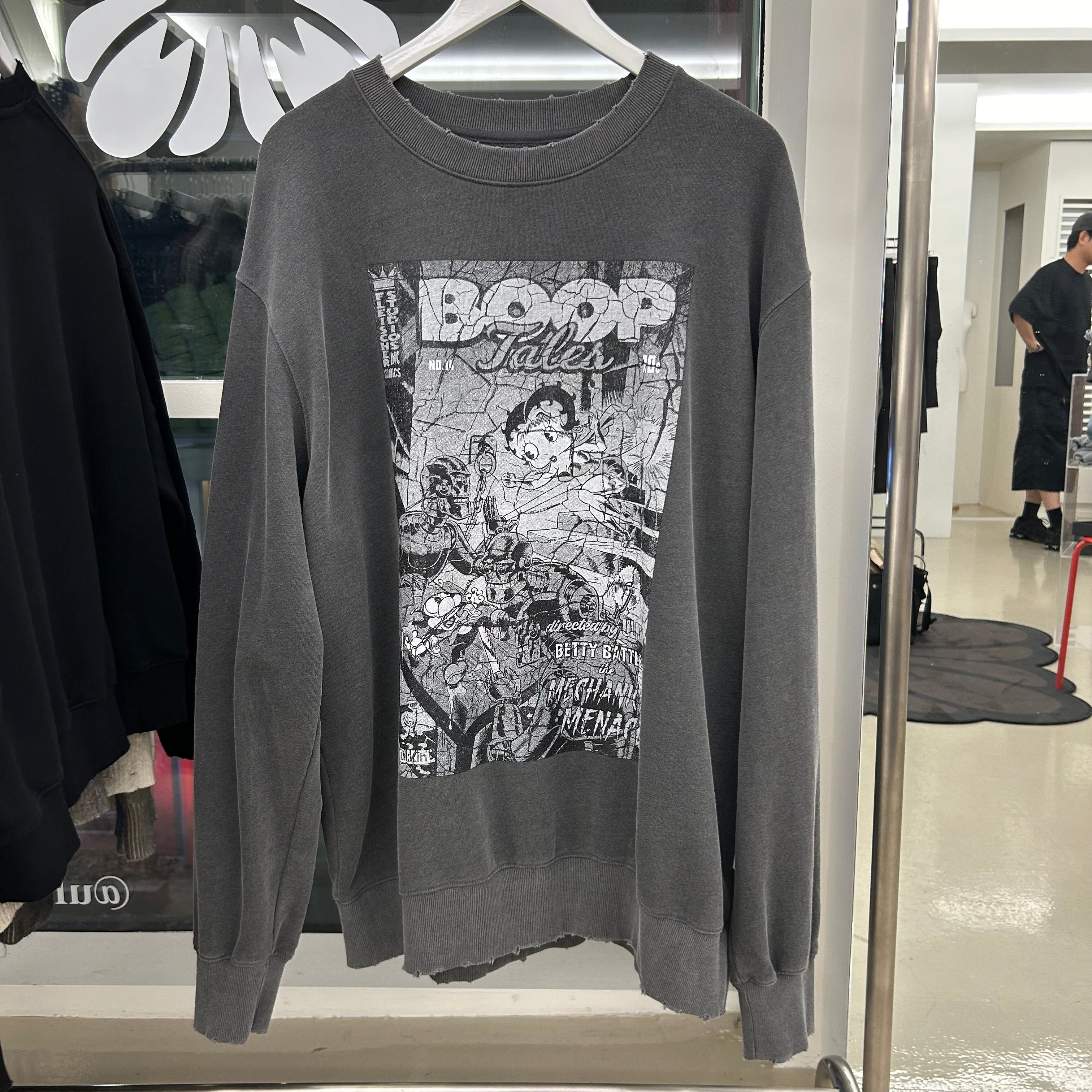 ※予約商品【ULKIN】ULKIN X BETTYBOOP Superwomen Sweatshit  -BLACK-　※12月頃より順次配送予定