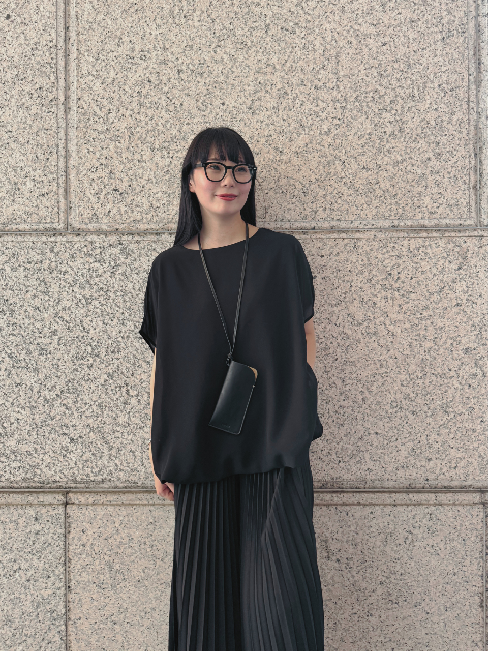 【ASYMM】MISTY CHIFFON BLOUSE -black-　※7/28〜8/1迄に順次発送