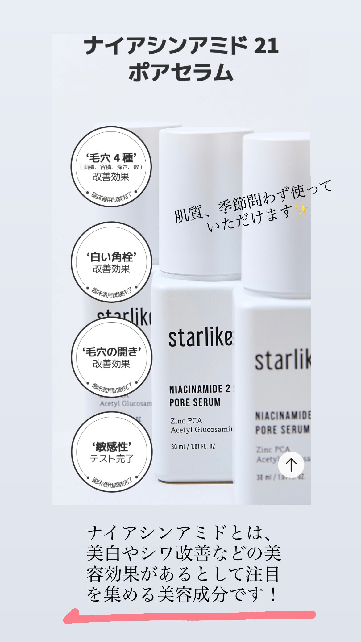 【Starlike】ナイアシンアミド21ポアセラム30ml 　※1/14-20頃より配送予定