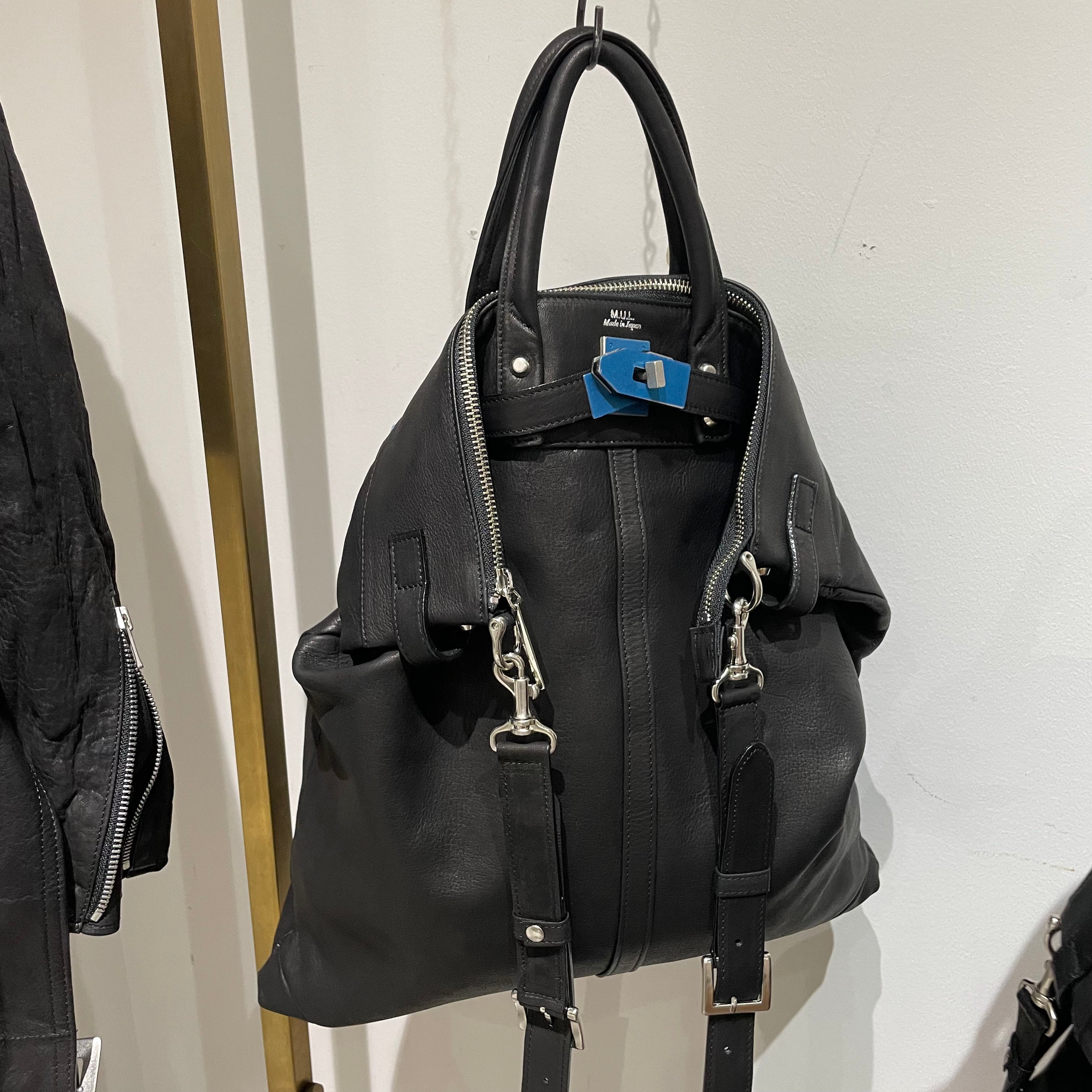 【M.U.L.】ヘルメットバッグL   ブラック　ソフトダメージオイルレザー  ※4/22~26順次発送予定