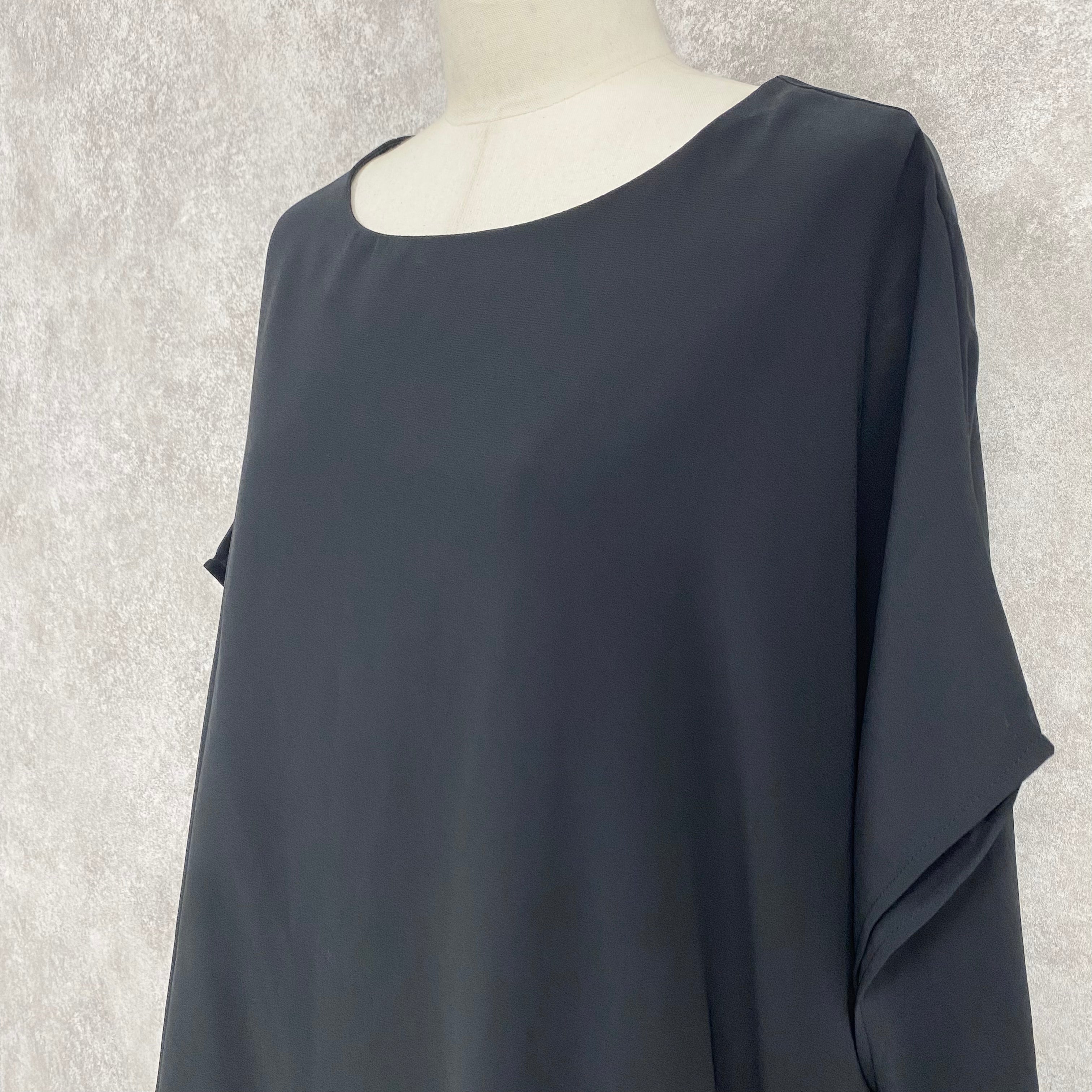 【ASYMM】MISTY CHIFFON BLOUSE -black-　※7/28〜8/1迄に順次発送