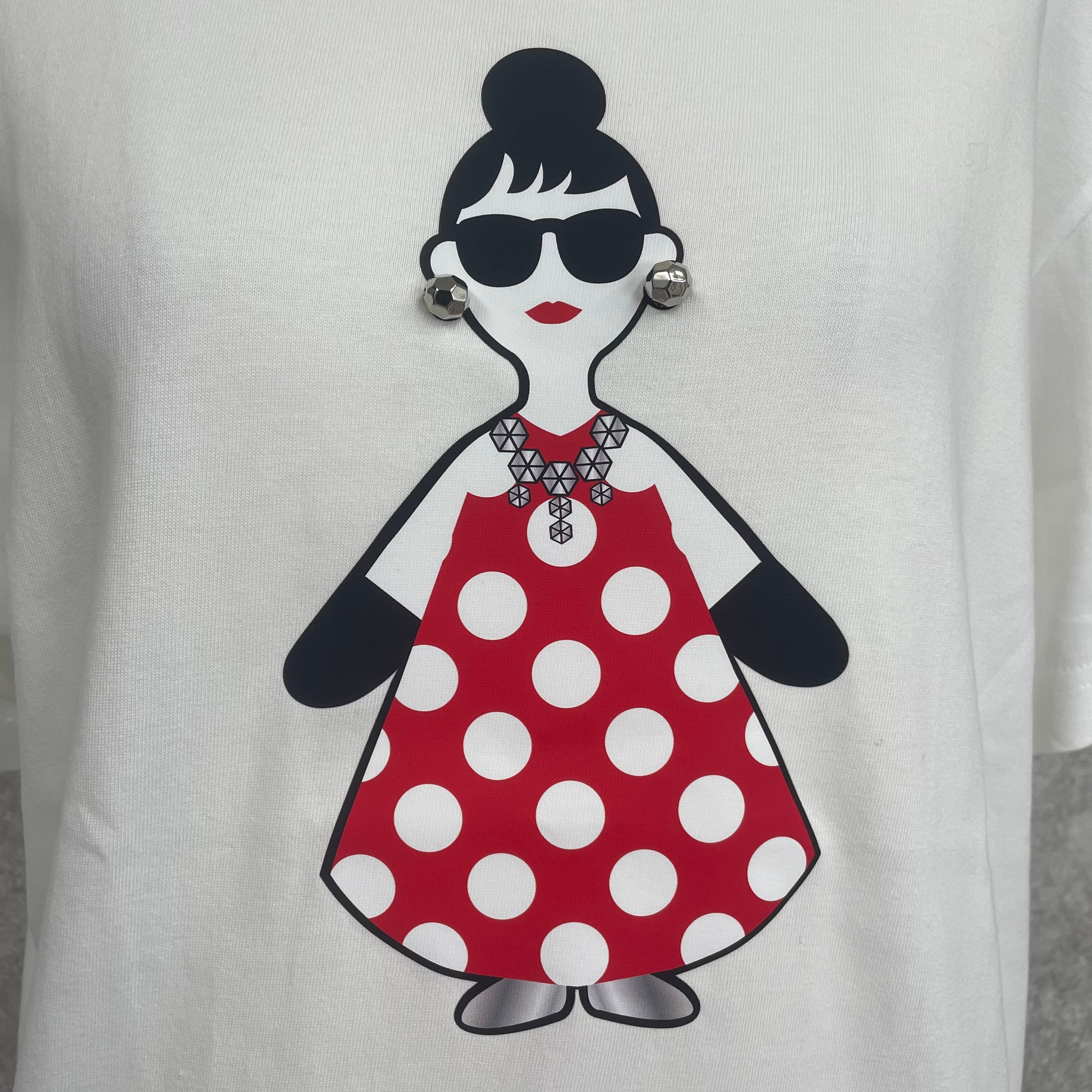 【HAPPYFACE】ＥＭＭＡ水玉ドレス　Ｔシャツ　ホワイト　※7/30〜8/5迄に順次発送予定