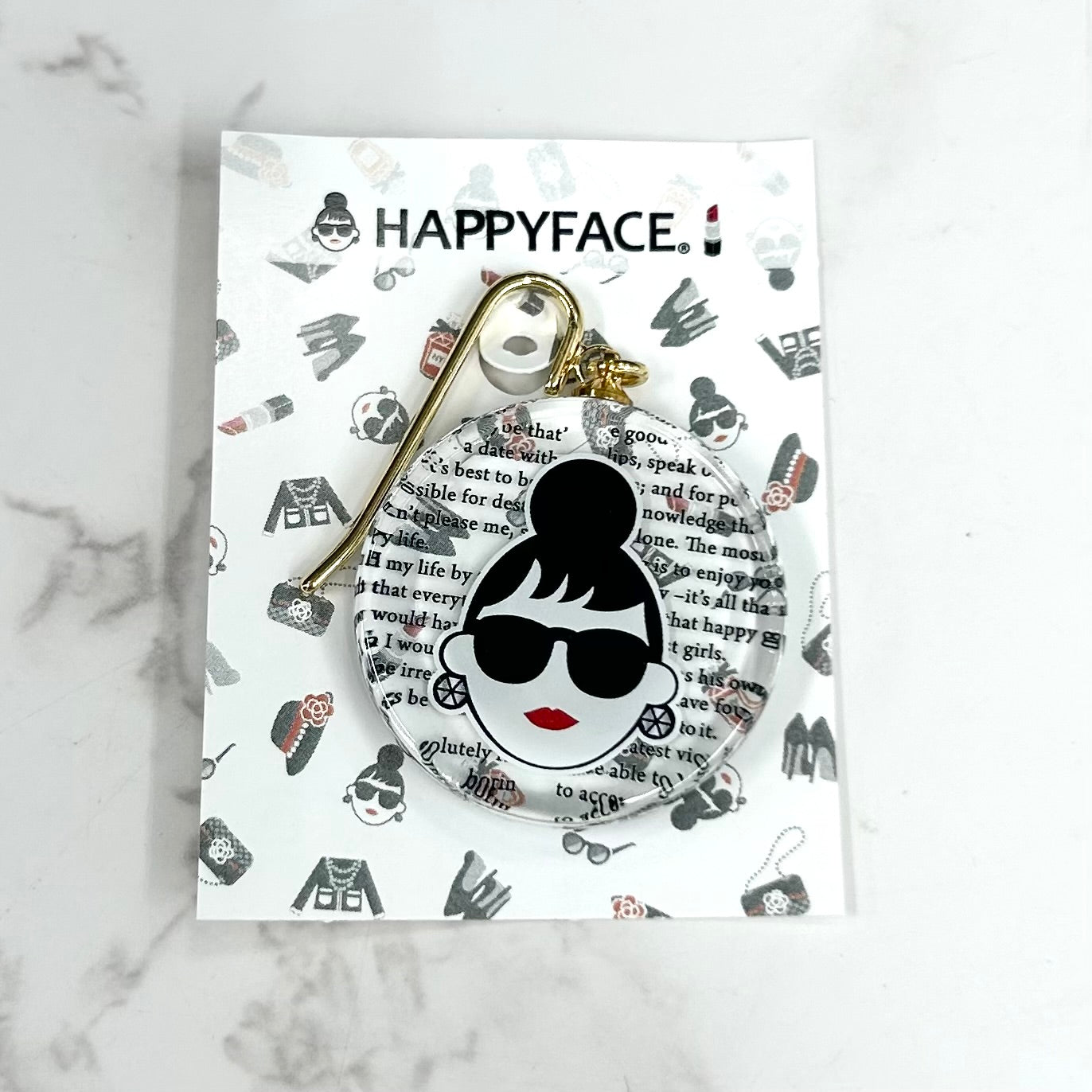 【HAPPYFACE】ＥＭＭＡ　ガラスポニーフック平丸　英字　※10/22〜28より順次配送