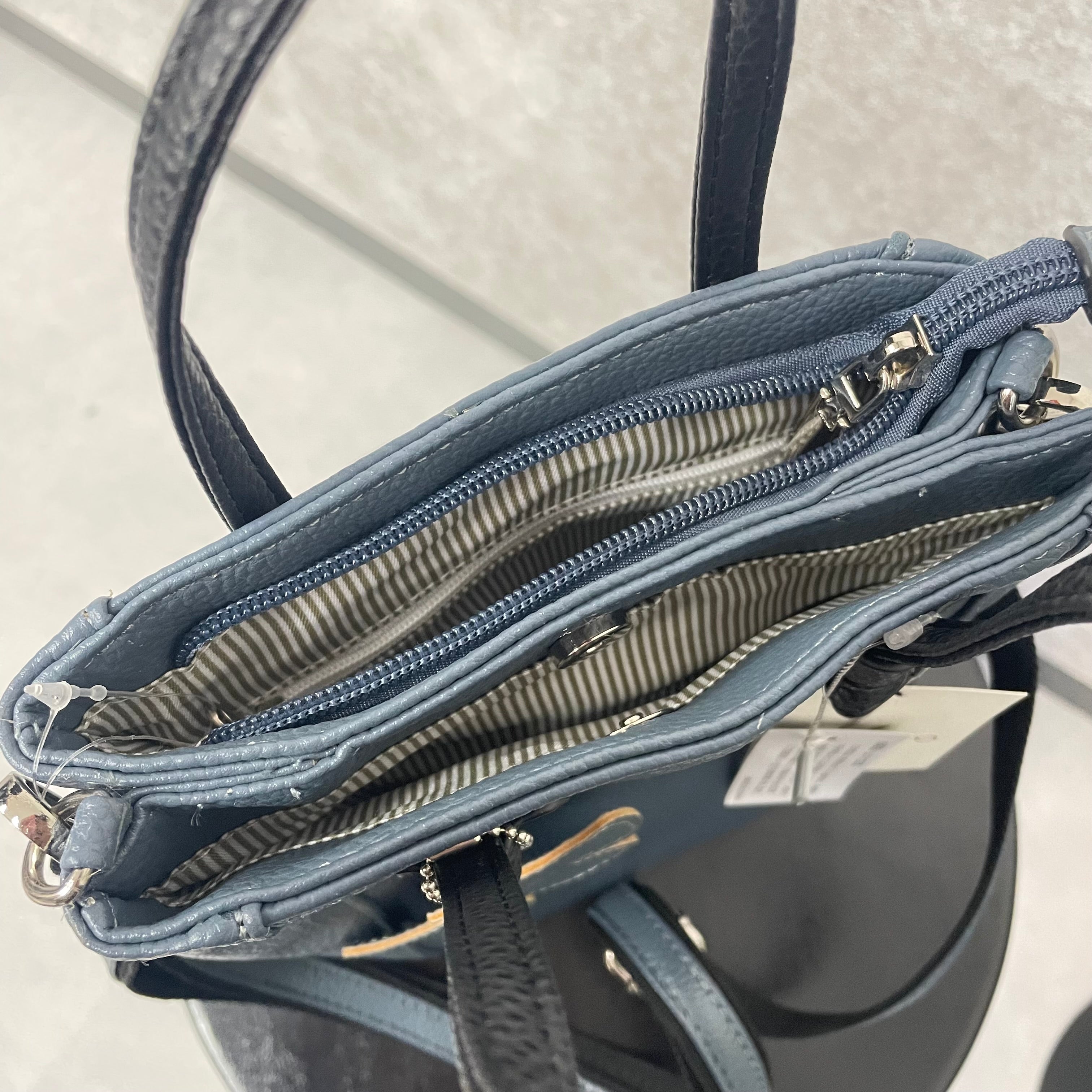 【百貨店商品🌟牛革】トップハンドルスクエアショルダー　-ブルー-　※3/5~3/11より順次発送予定