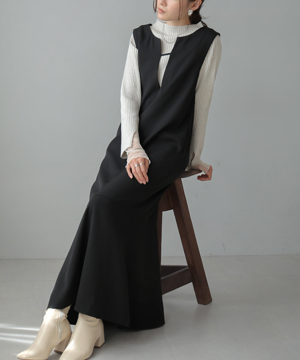 【Bab】BACK DESIGN ONEPIECE　ブラック　※3/5~11より順次発送予定