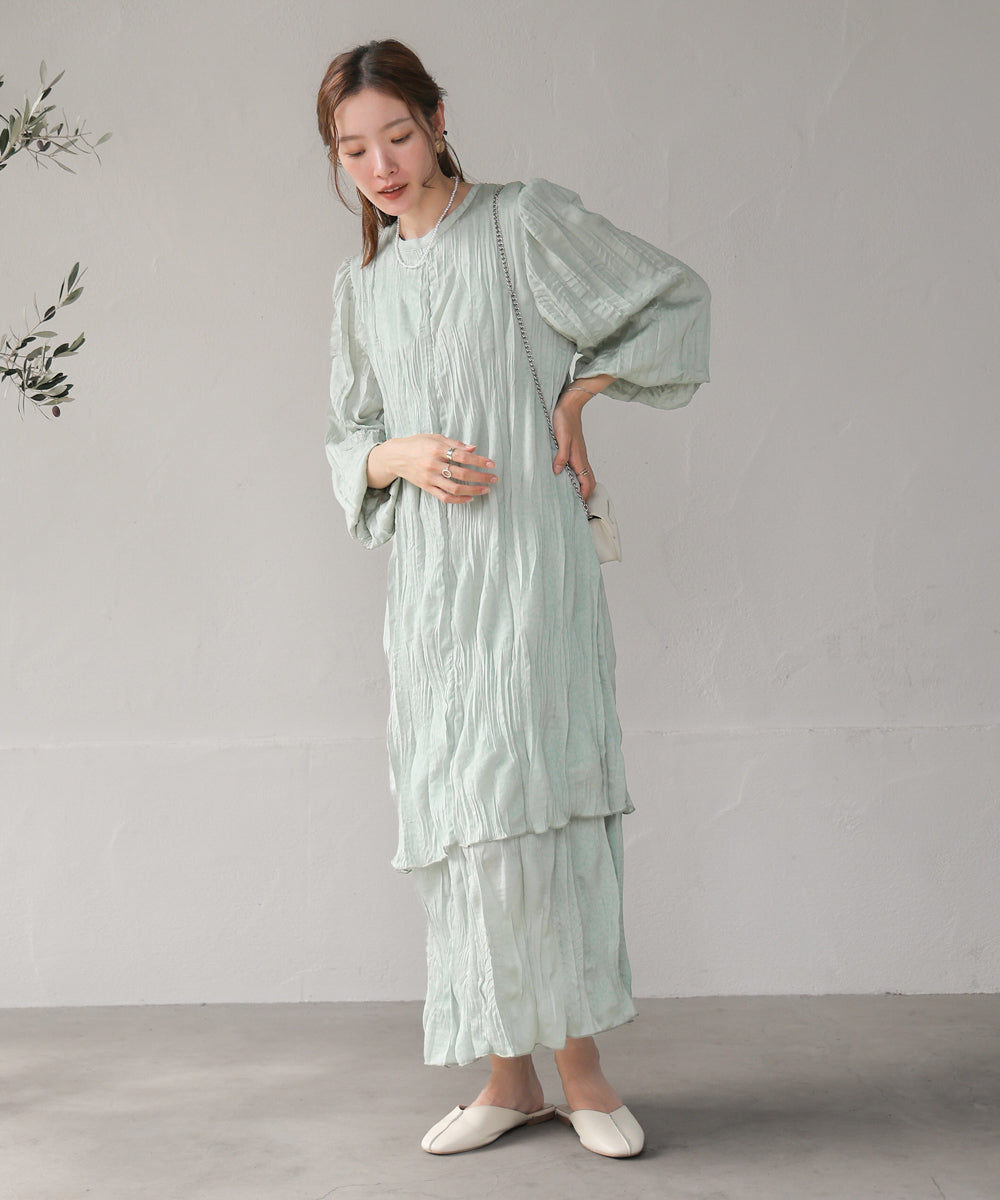 【Bab】ILEHEM RAYARD PRIEST ONEPIECE　グリーン