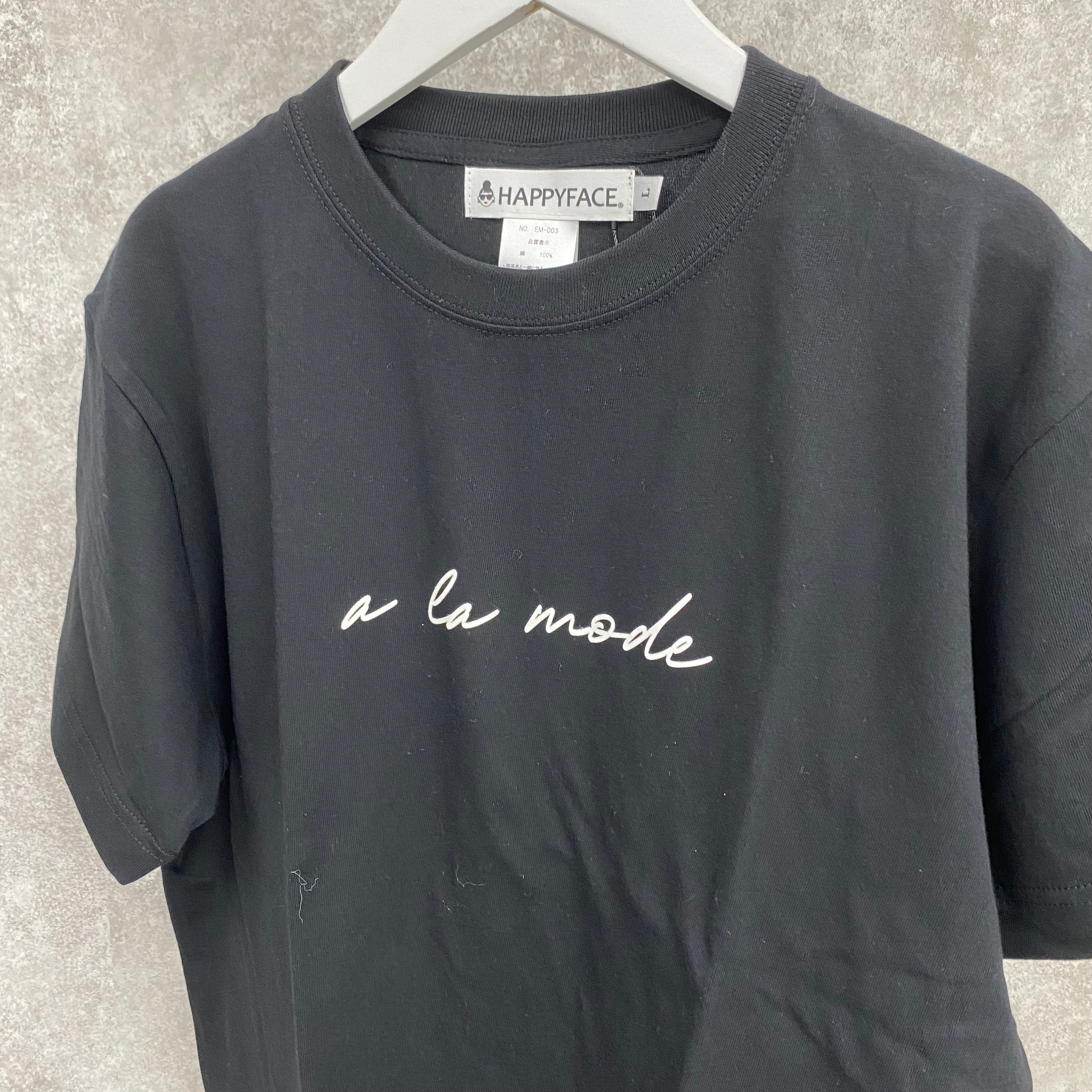 【HAPPYFACE】EMMAプリントTシャツ アラモード ブラック Lサイズ ※5/14〜20頃より順次配送