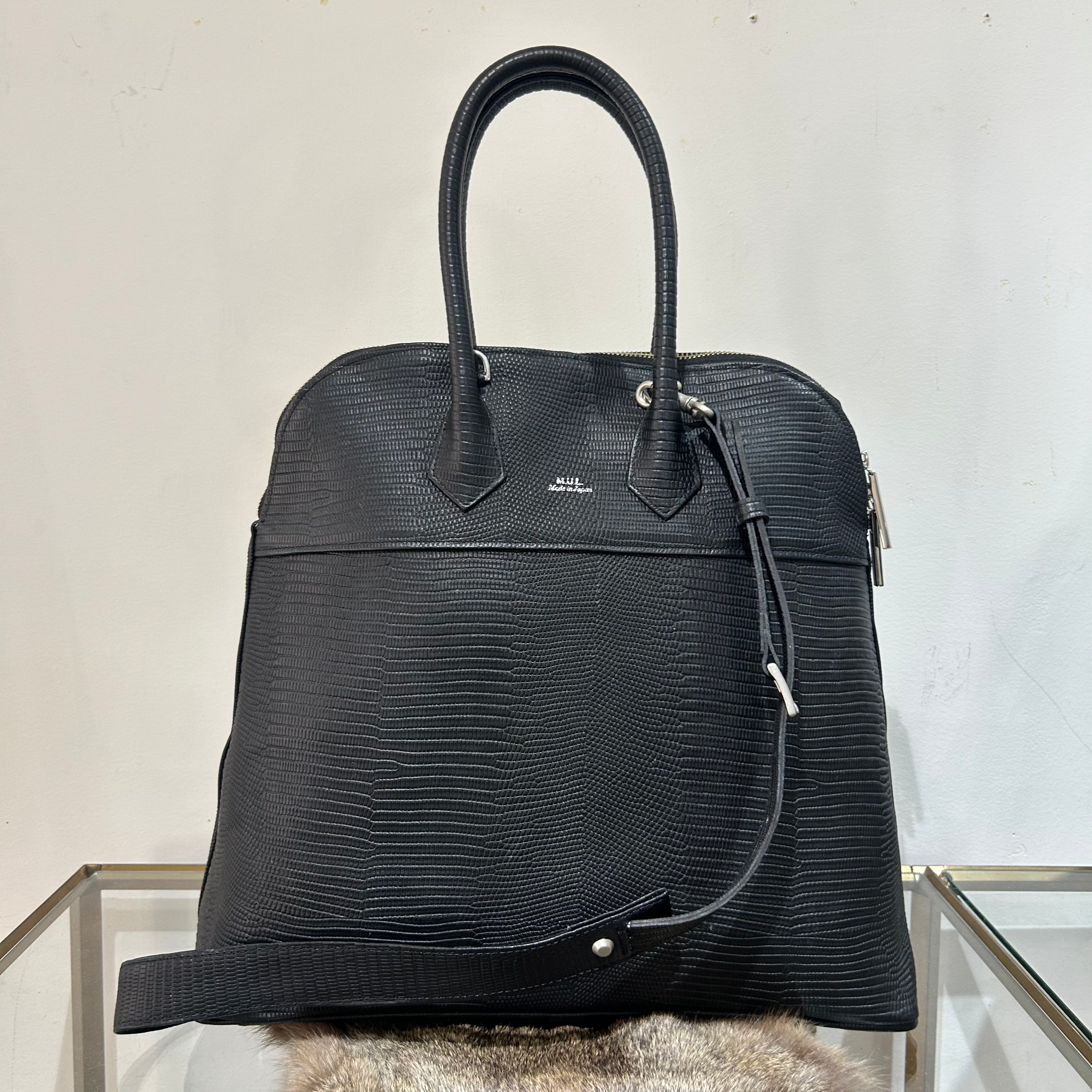m.u.l エムユーエル ラウンドトート L リザード型押し 【新品】 楽天市場】M.U.L (エムユーエル）ラウンドショルダーバッグ