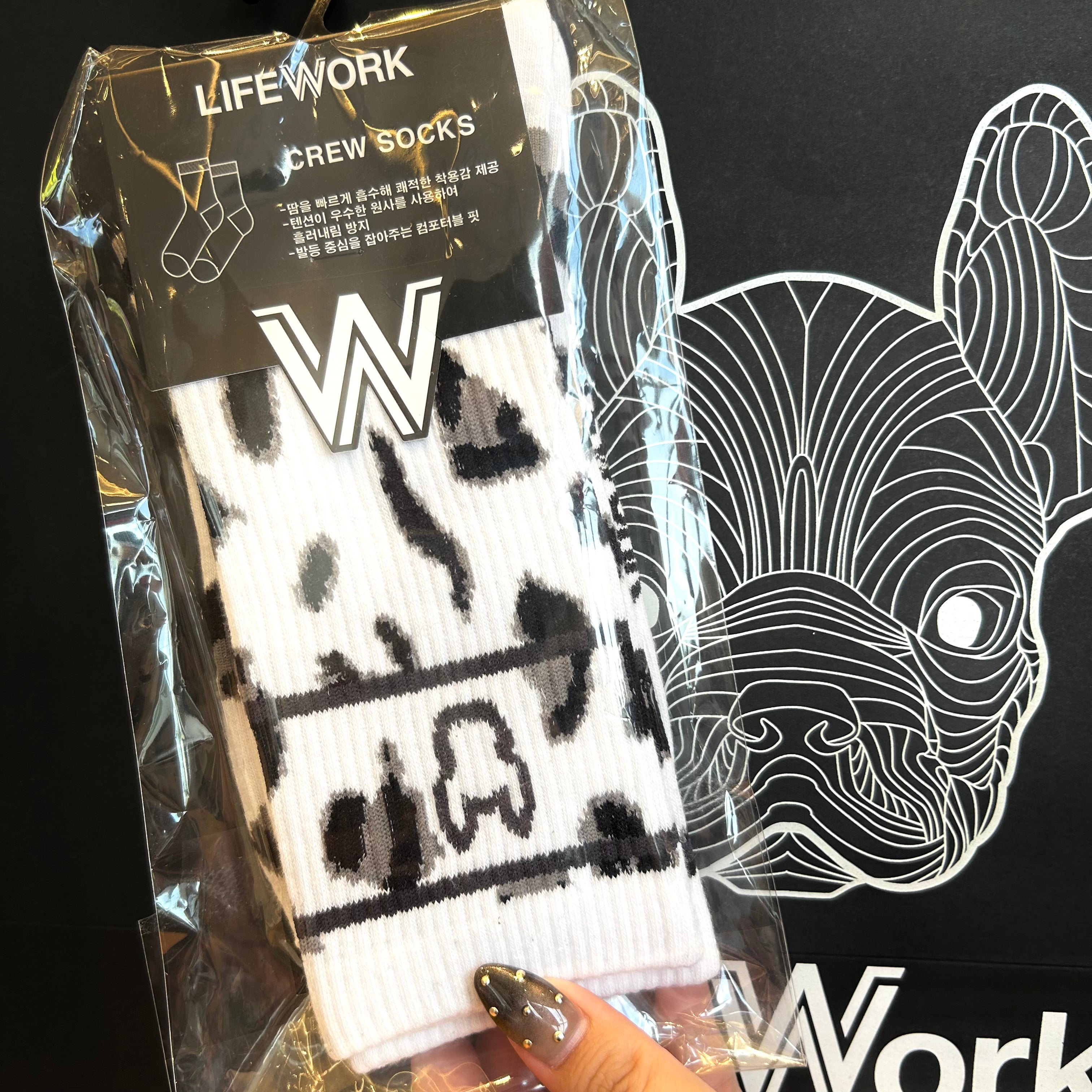 【 LIFE WORK 】豹柄ソックス  レディース　 ※7/8-15頃より順次配送