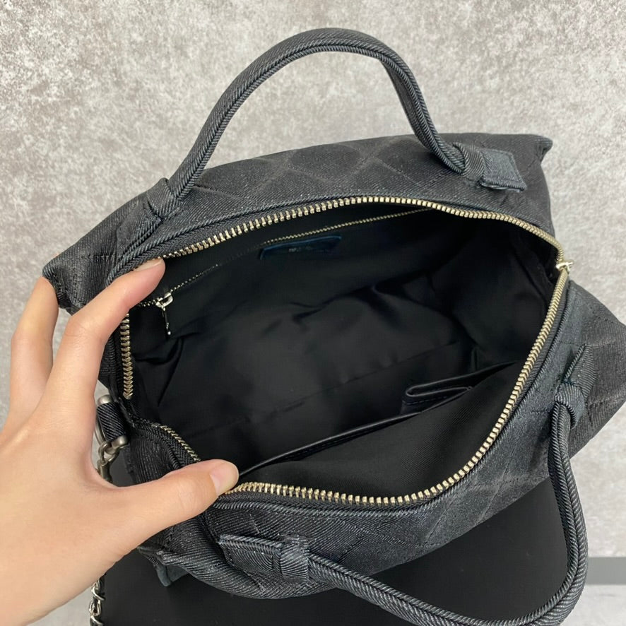 【MUL106-GL】キューブショルダー デニムレザーキルティング(ブラック) ゴールドライン　※10/29〜11/2より弊社事務所から順次発送
