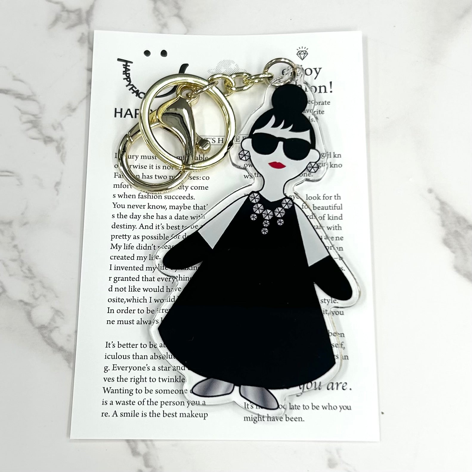 【HAPPYFACE】ＥＭＭＡ　全身アクリルチャーム　ＧＤ金具　※10/22〜28より順次配送