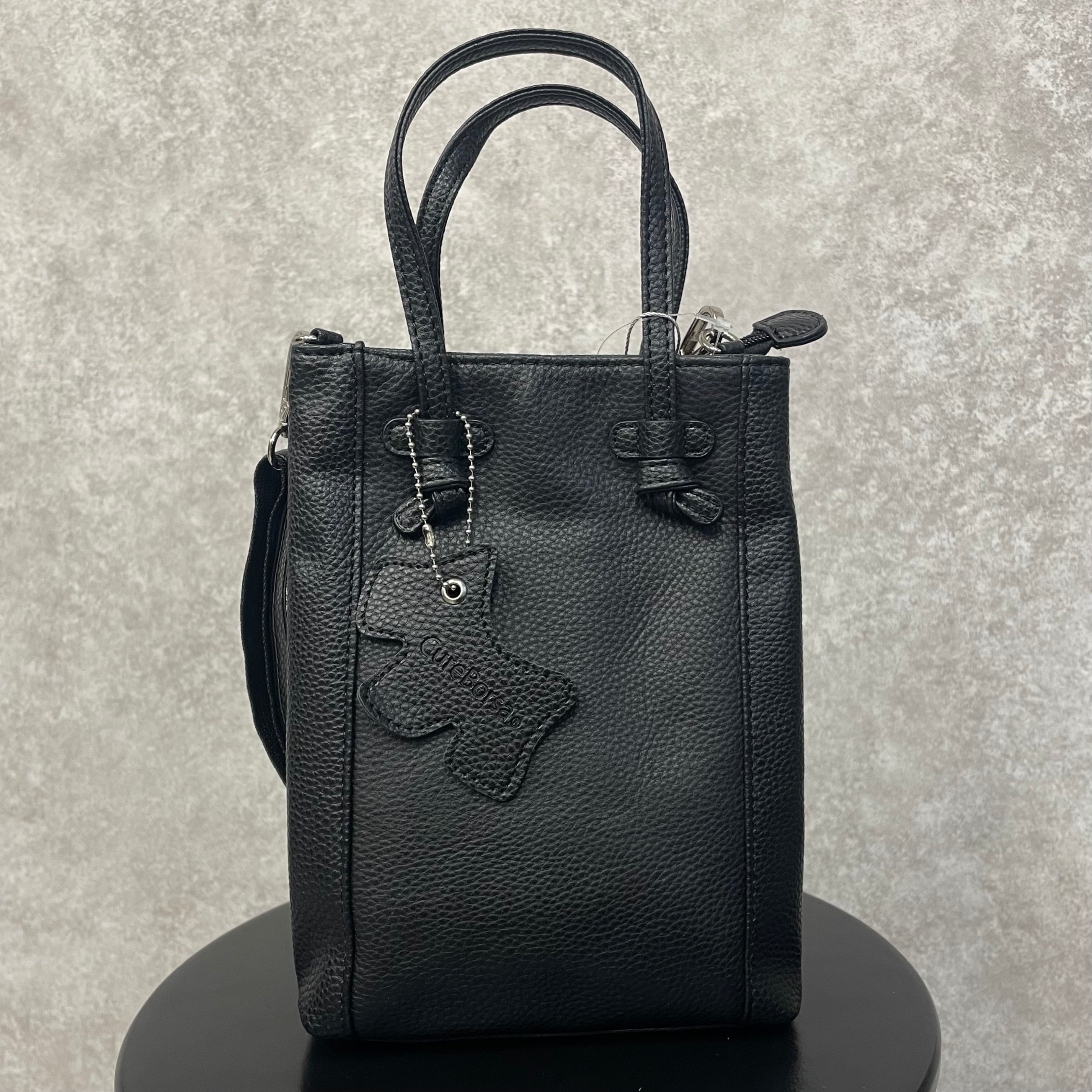 【百貨店商品🌟牛革】トップハンドルスクエアショルダー　-ブラック-　※3/5~3/11より順次発送予定
