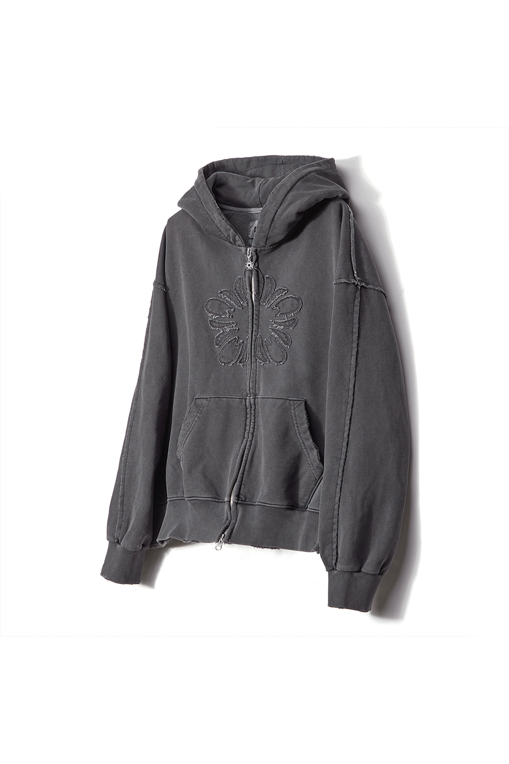 ※予約商品【ULKIN】MUGUNG Vintage Zip-up Hoodie_CHARCOAL　※12月頃より順次配送予定