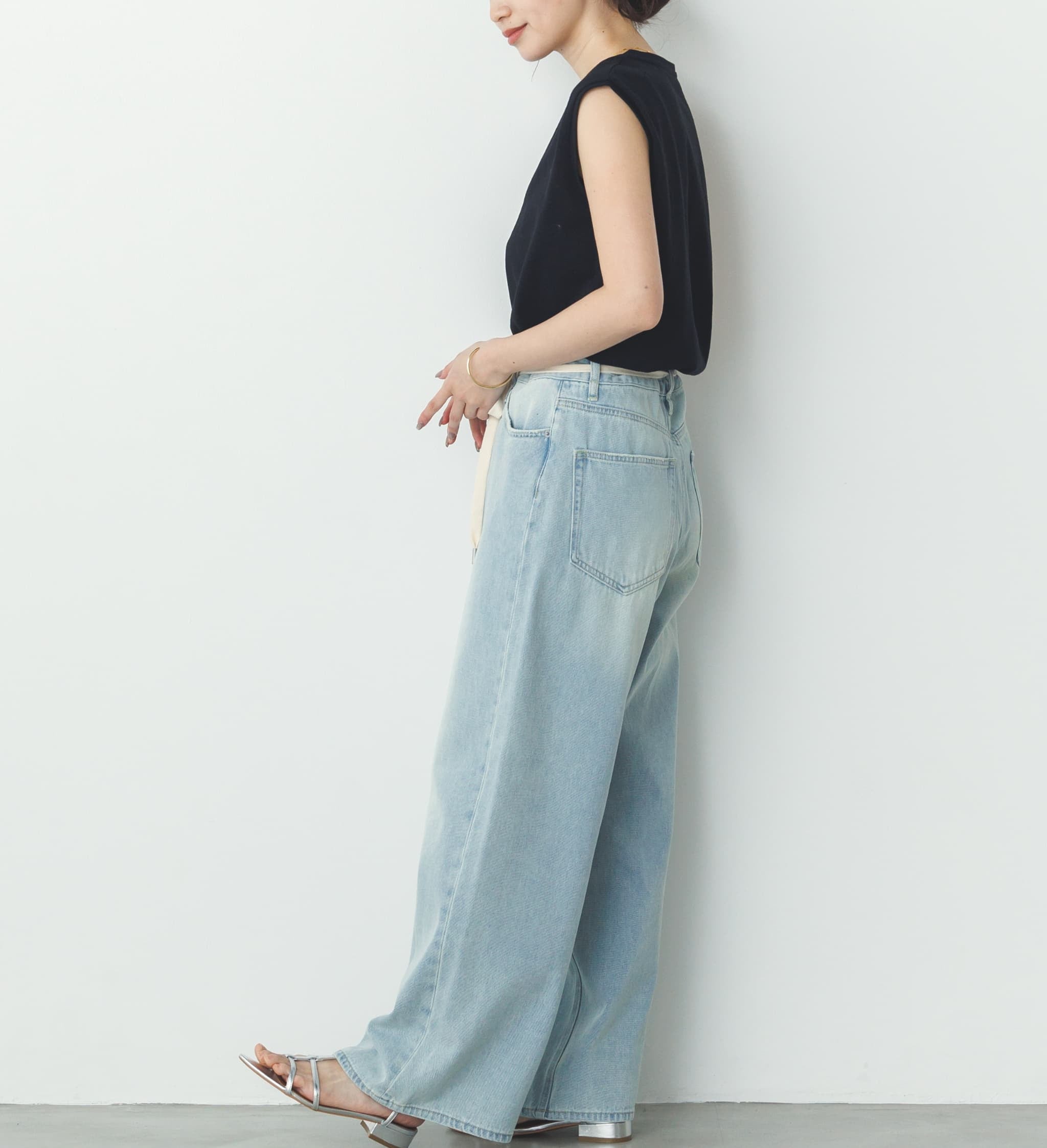 【hunch】汗染み防止加工スリーブレスベーシックプルオーバー　-ブラック-　※8/6〜12迄に順次発送予定