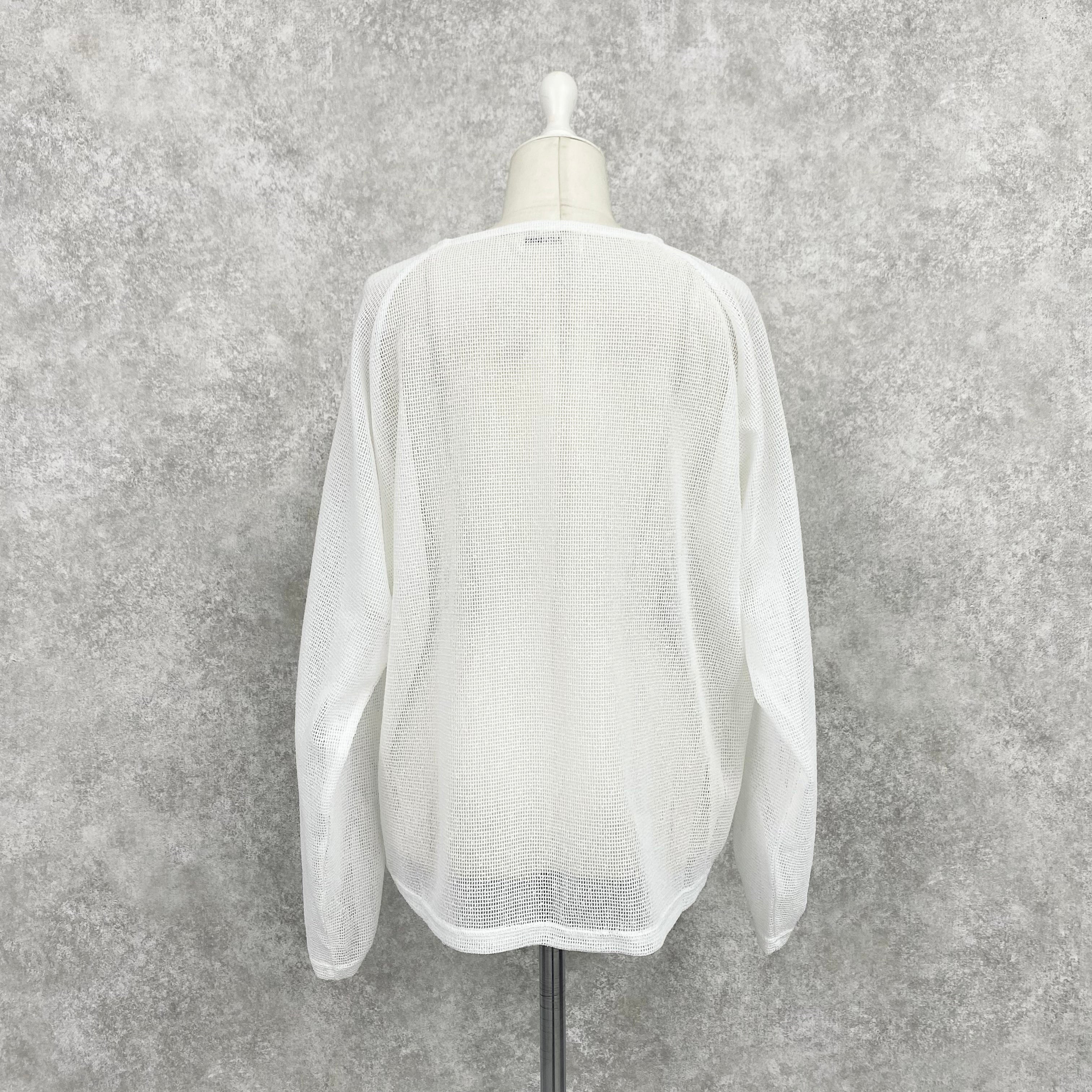 【ASYMM】TWIST LINE MESH TOPS -white-　※7/28〜8/1迄に順次発送