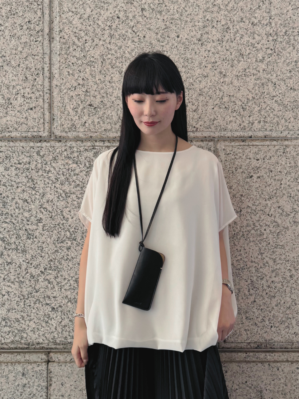 【ASYMM】MISTY CHIFFON BLOUSE -white-　※7/28〜8/1迄に順次発送