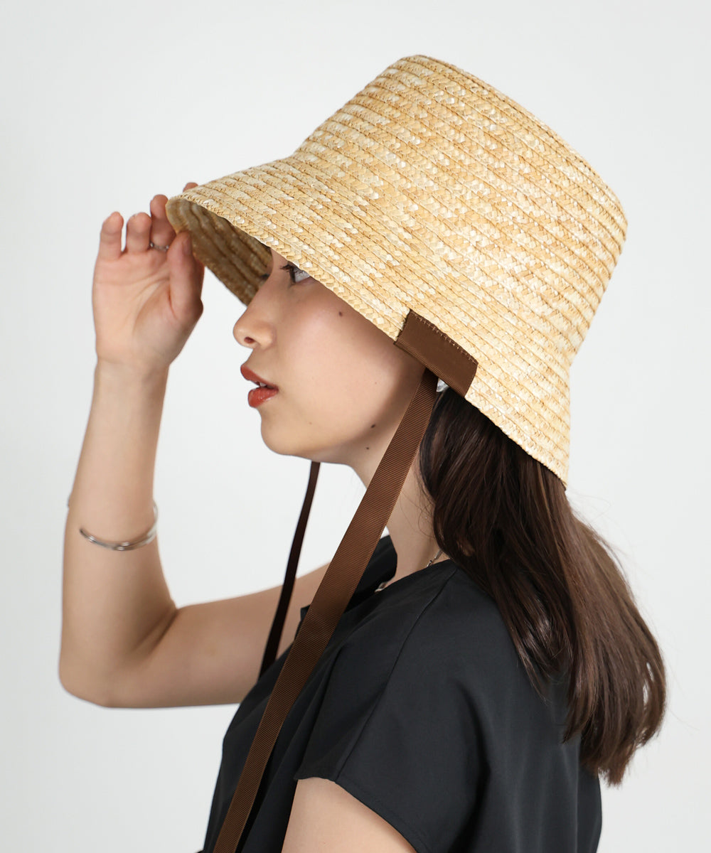 【Bab】※本日アパレル購入者限定大特価🉐RIBBON STRAW HAT　ブラウン