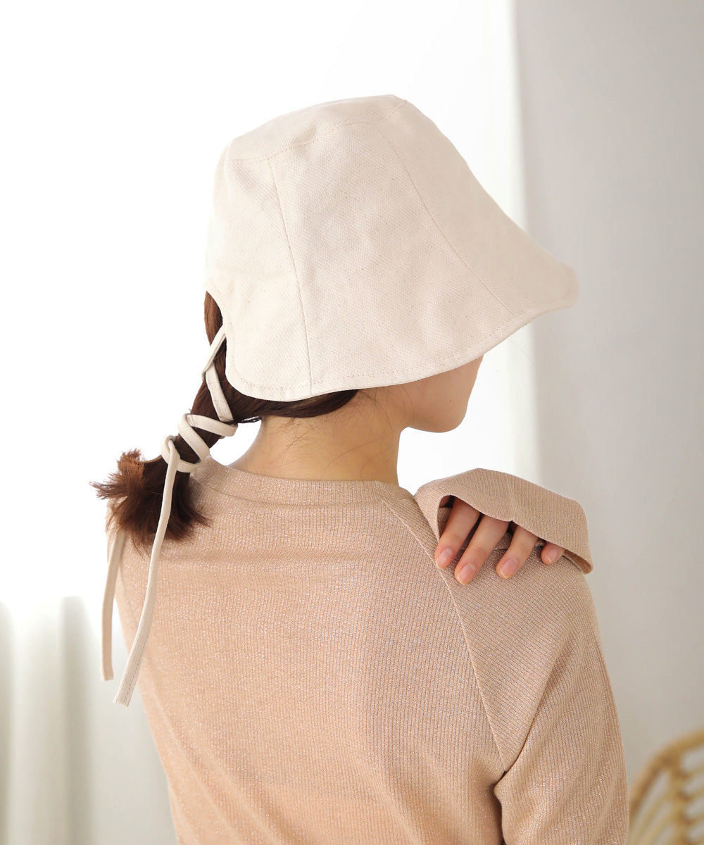 【Bab】BACK RIBBON BUCKET HAT　オフホワイト　※3/5~11より順次発送予定