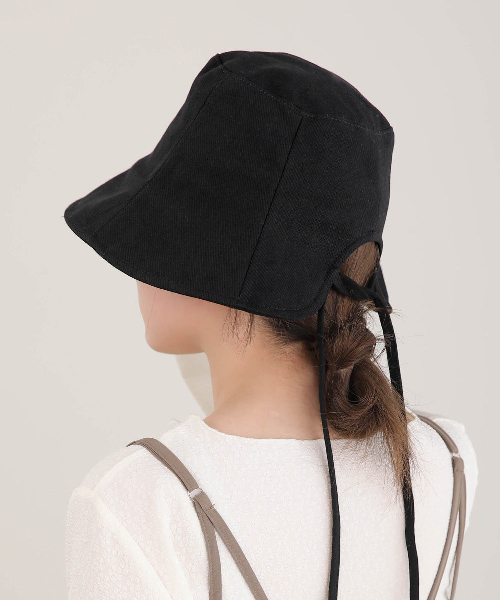 【Bab】BACK RIBBON BUCKET HAT　ブラック　※3/5~11より順次発送予定