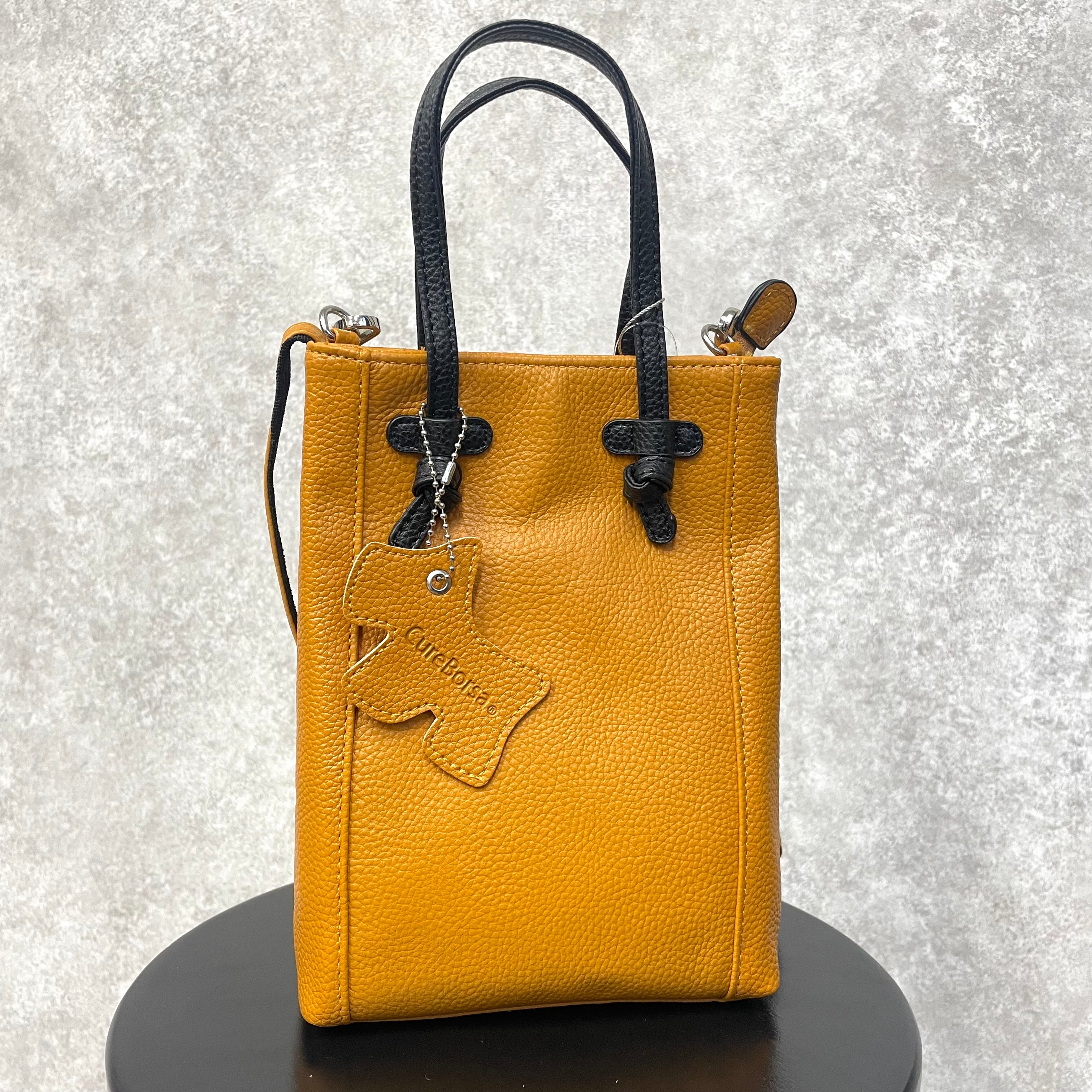 【百貨店商品🌟牛革】トップハンドルスクエアショルダー　-マスタード-　※3/5~3/11より順次発送予定