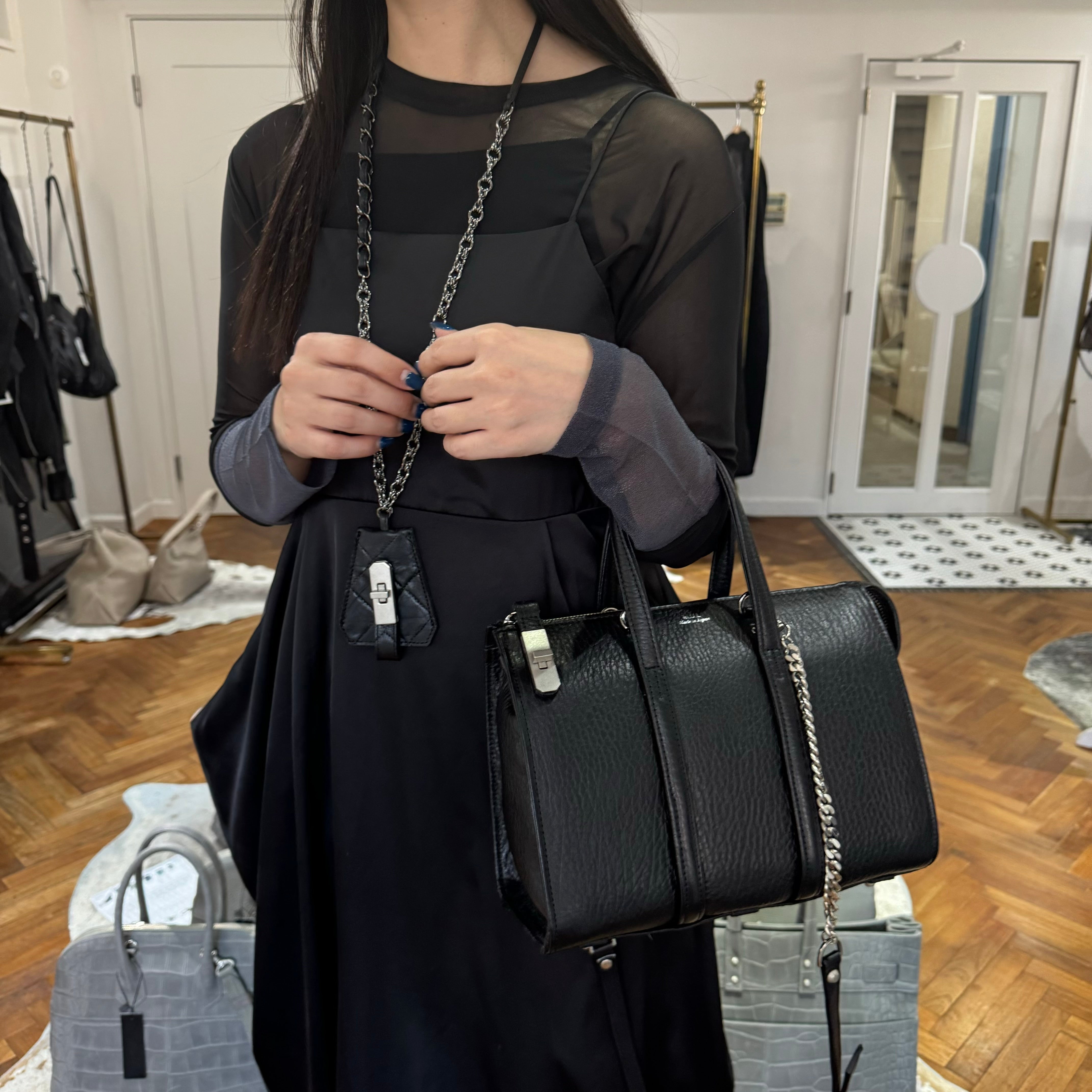 ⚠️予約【M.U.L.】stud series ボストンバックS　-ブラック-　※R7. 6月末納品予定