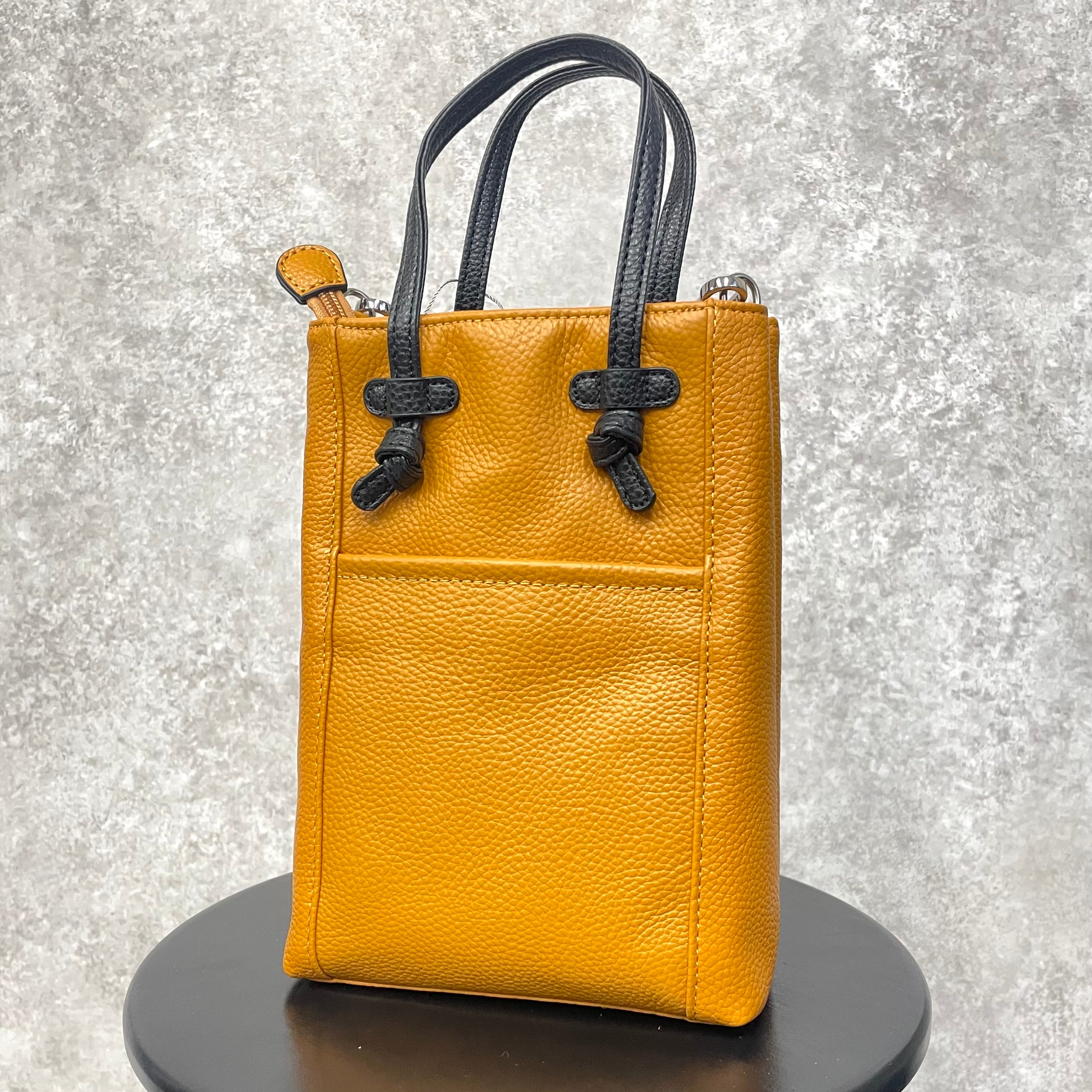 【百貨店商品🌟牛革】トップハンドルスクエアショルダー　-マスタード-　※3/5~3/11より順次発送予定