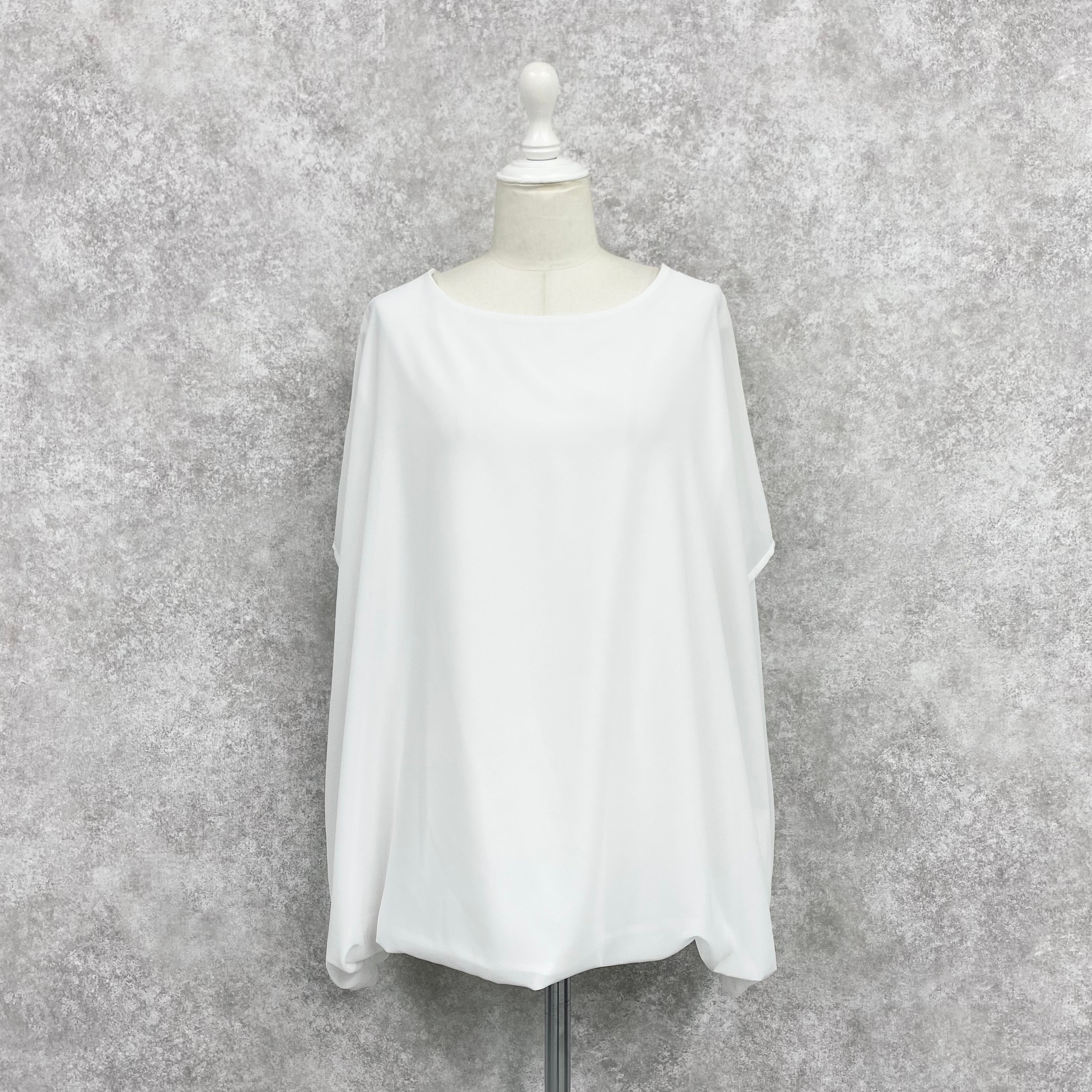 【ASYMM】MISTY CHIFFON BLOUSE -white-　※7/28〜8/1迄に順次発送