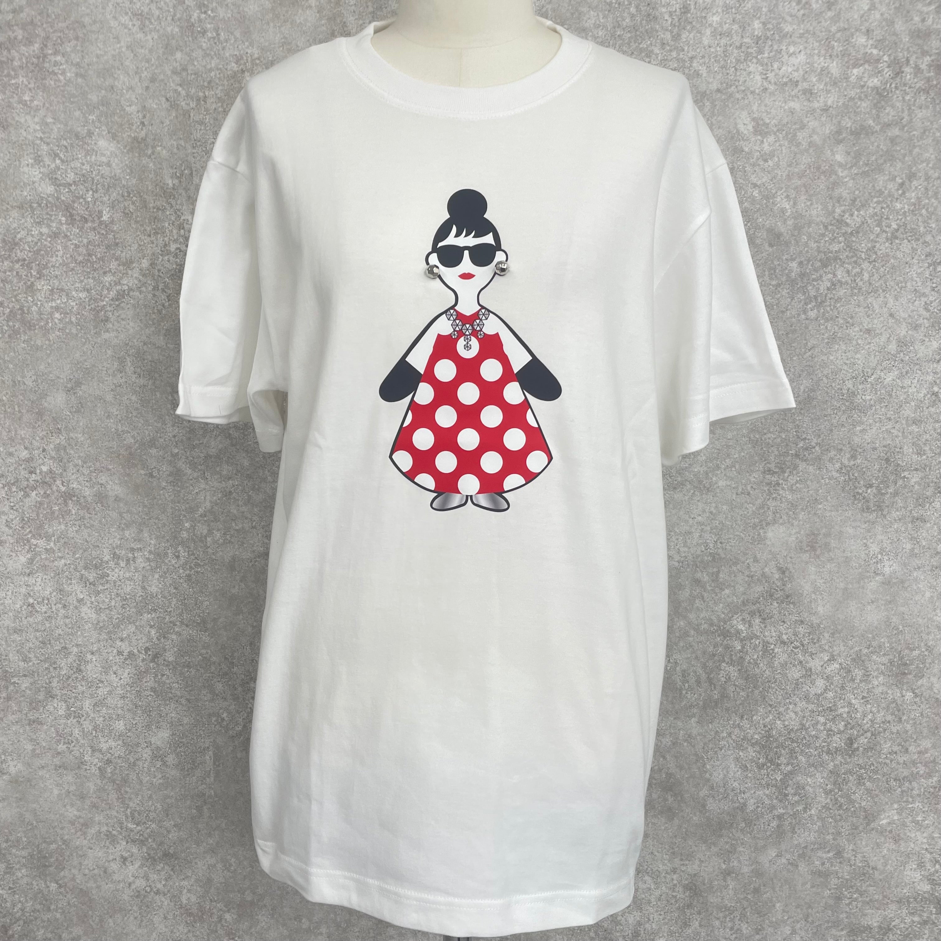 【HAPPYFACE】ＥＭＭＡ水玉ドレス　Ｔシャツ　ホワイト　※7/30〜8/5迄に順次発送予定
