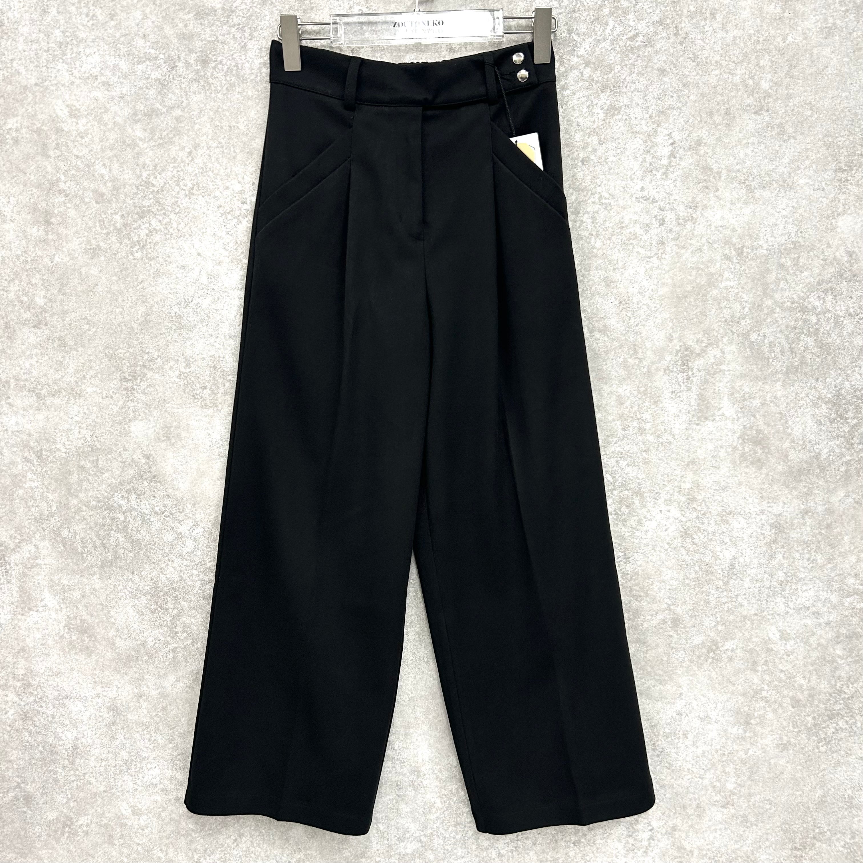【Palm Riche】起毛ツイルパンツ　-ブラック-　※12/17〜23頃より順次発送予定
