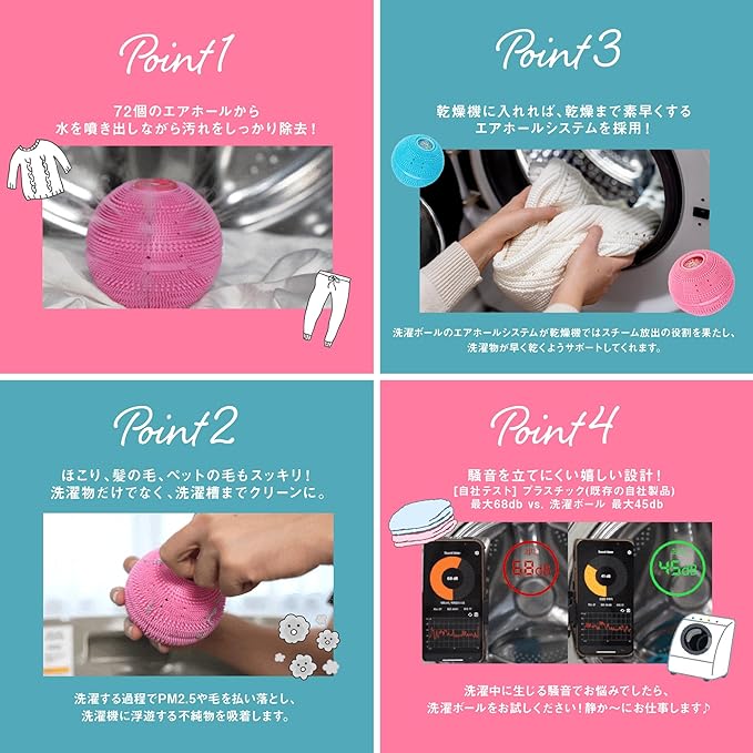 UNICARE（ﾕﾆｹｱ）ﾄﾞｸﾀｰﾗﾝﾄﾞﾘｰ洗濯ﾎﾞｰﾙ ﾋﾟﾝｸ　※10/8~14頃配送予定