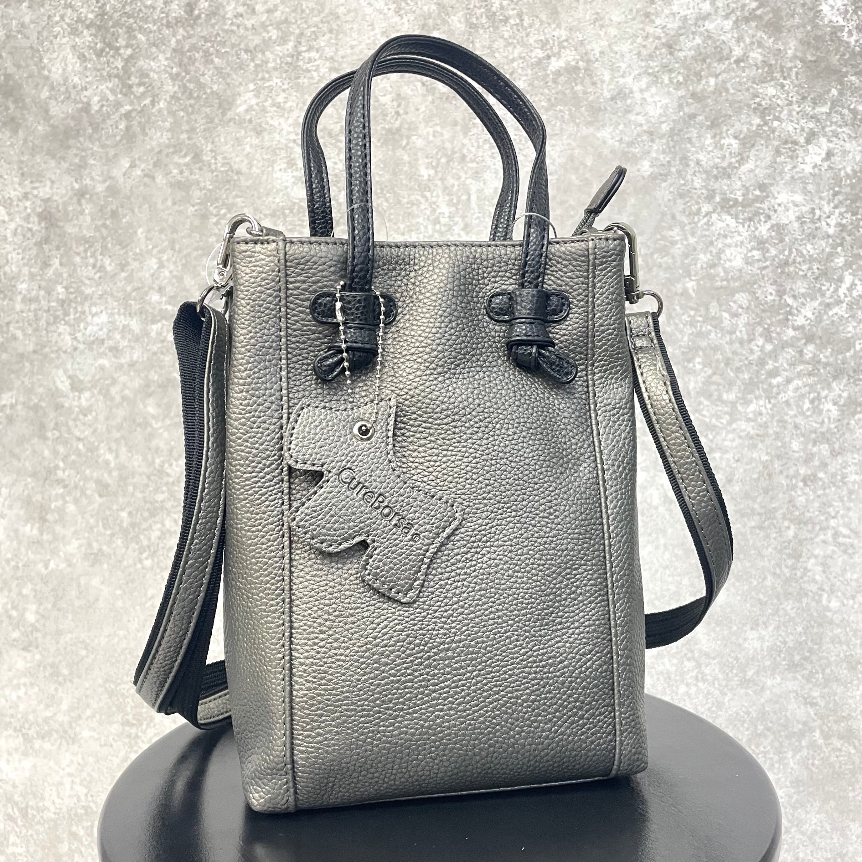 【百貨店商品🌟牛革】トップハンドルスクエアショルダー　-ダークシルバー-　※より順次発送予定