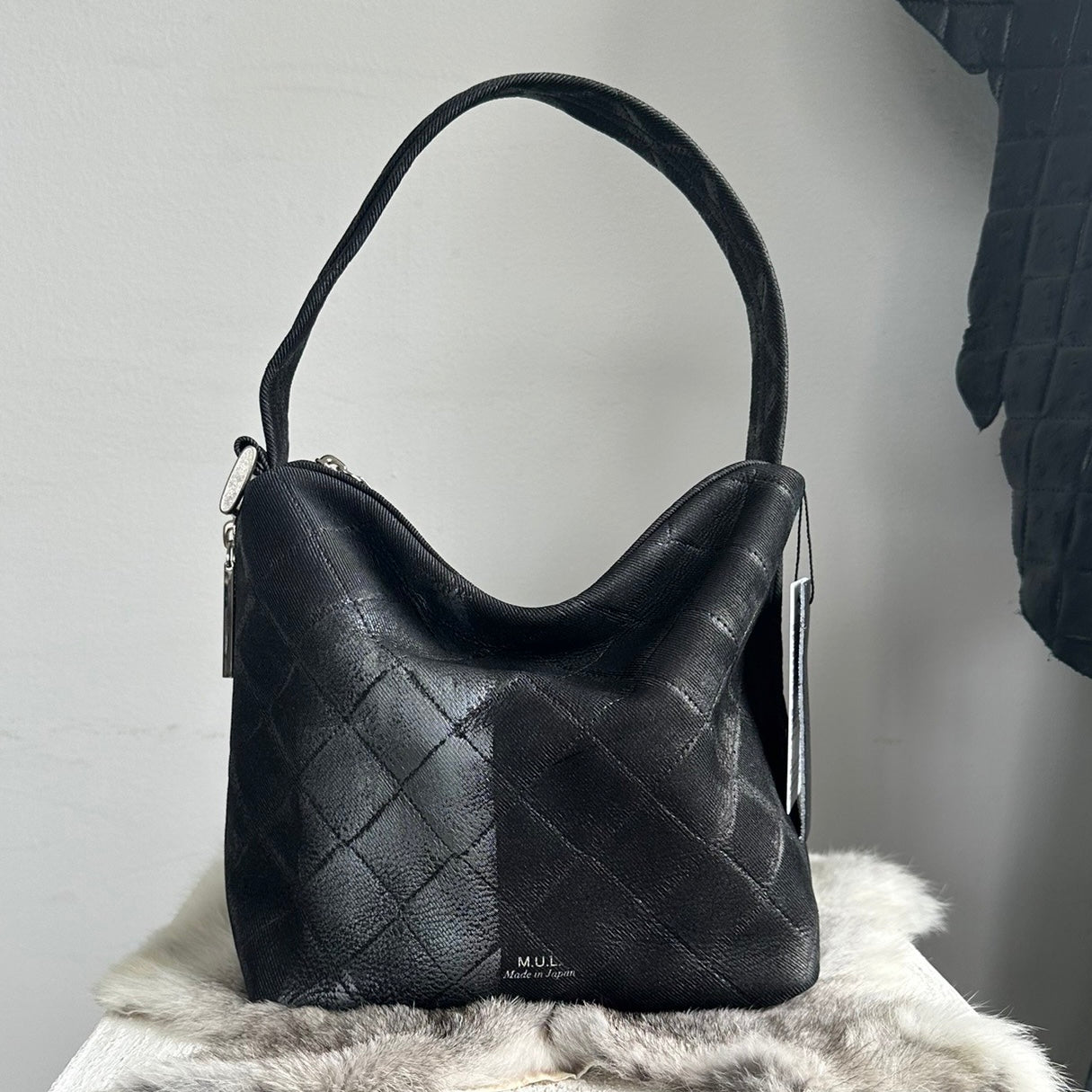 【19】drop 2wayS デニムキルティング ブラック シルバーライン ※2週間前後より順次発送