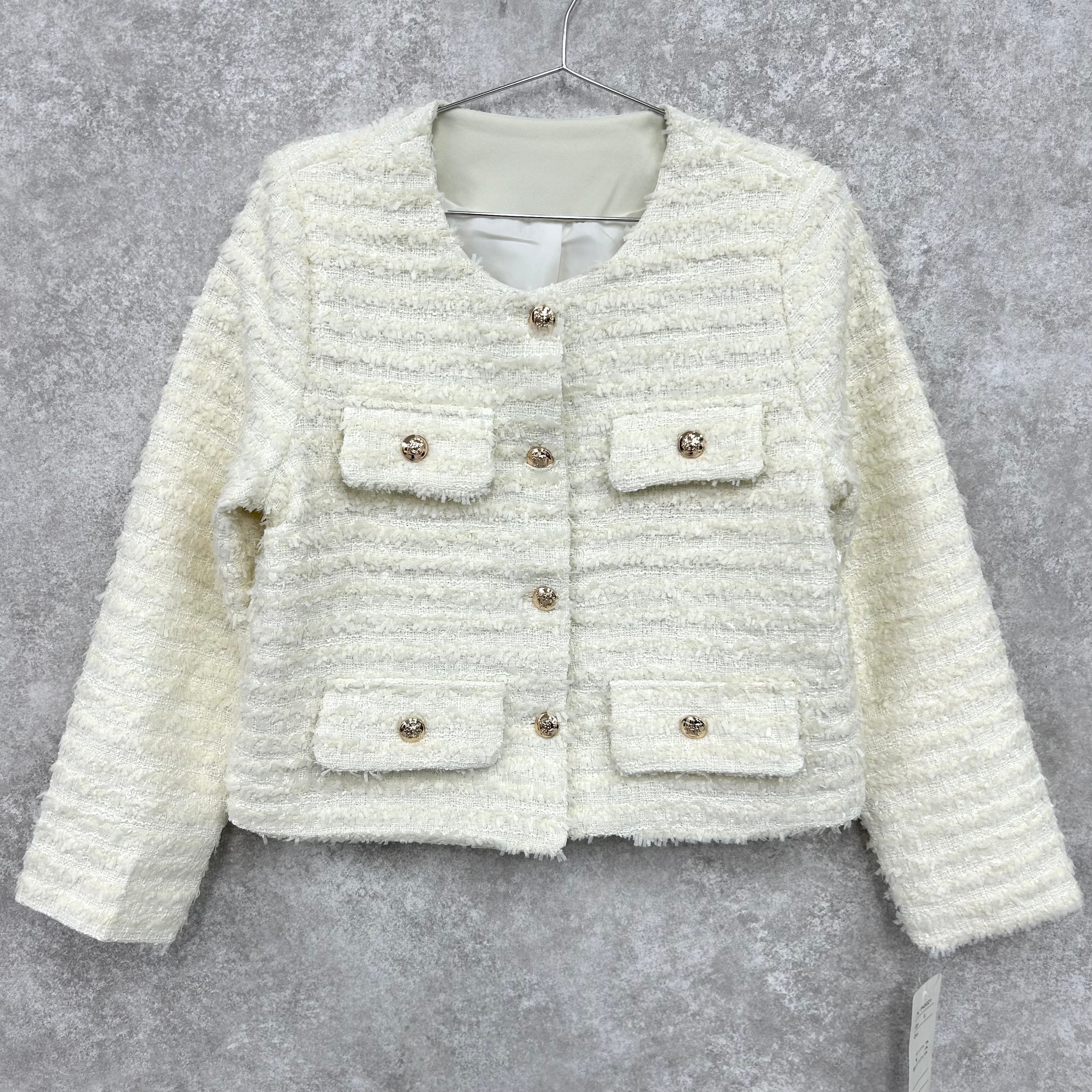 ツイードショートジャケット　-オフ-　※ハンガー納品　※4/2~4/8迄に順次発送予定