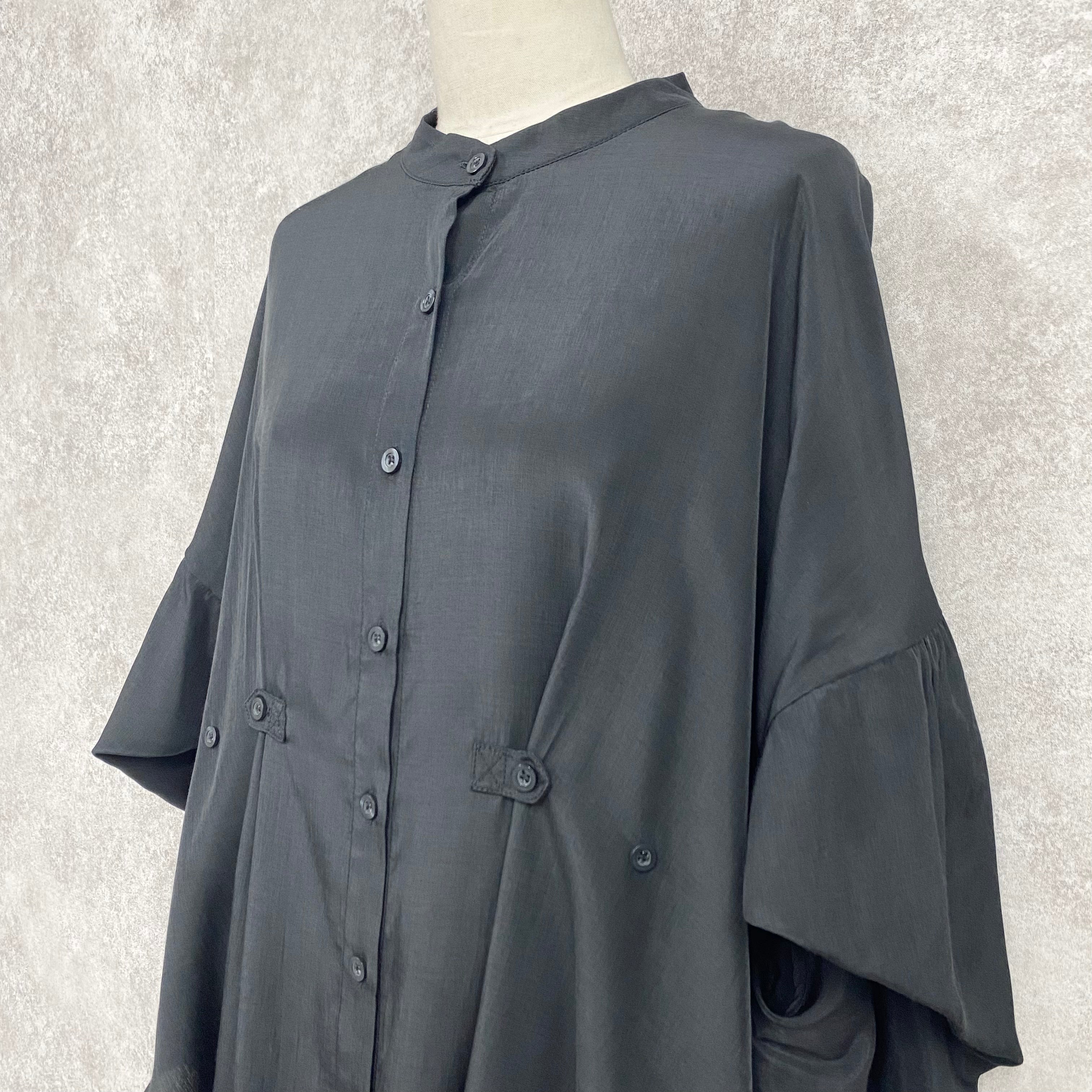 【ASYMM】COCOON FLOW SHIRT -black-　※7/28〜8/1迄に順次発送