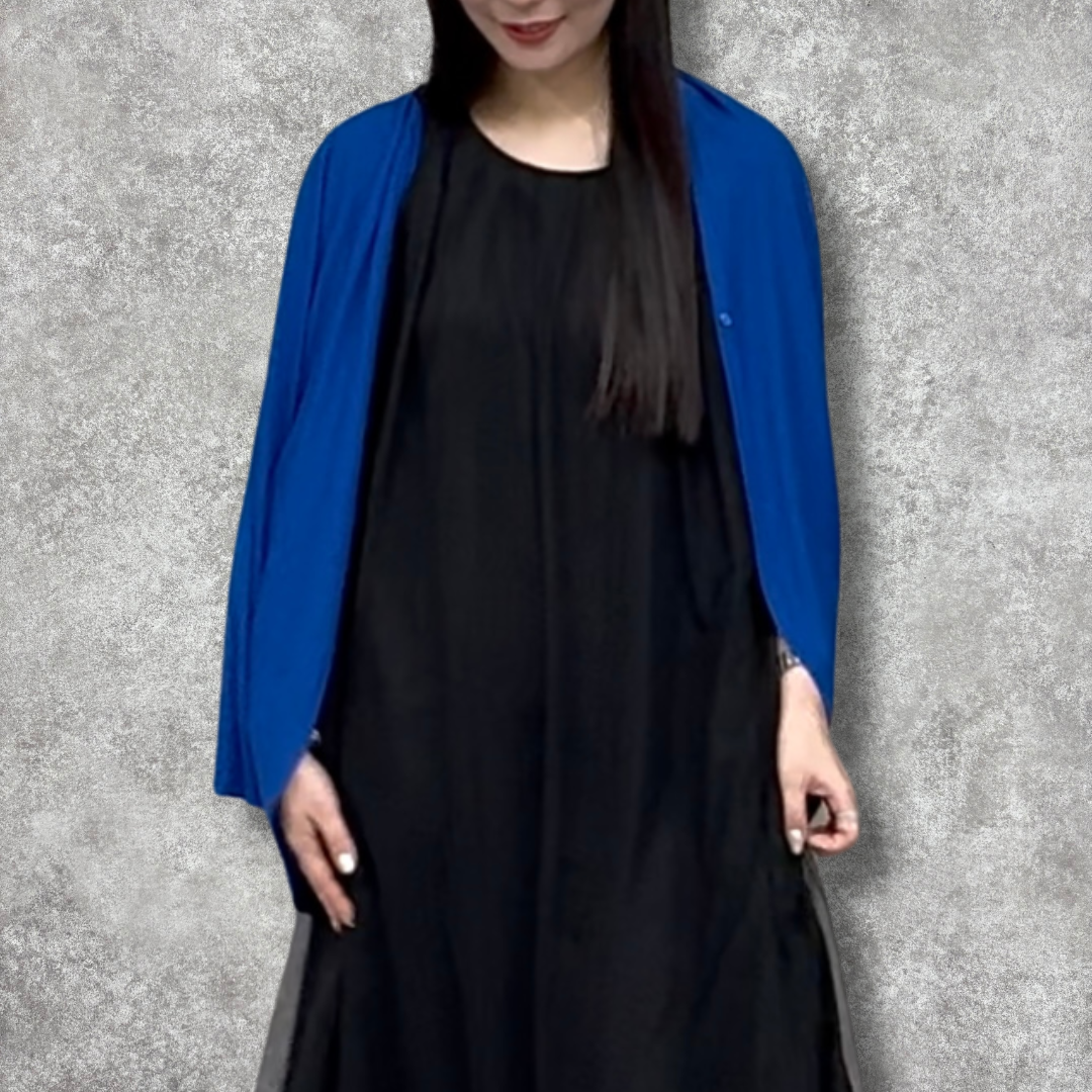 ドルマンボレロカーディガン　-ブライトブルー-　※6/18〜24迄に順次発送予定