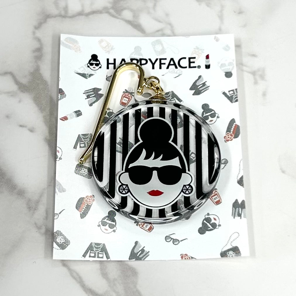 【HAPPYFACE】ＥＭＭＡ　ガラスポニーフック平丸　ストライプ　※10/22〜28より順次配送