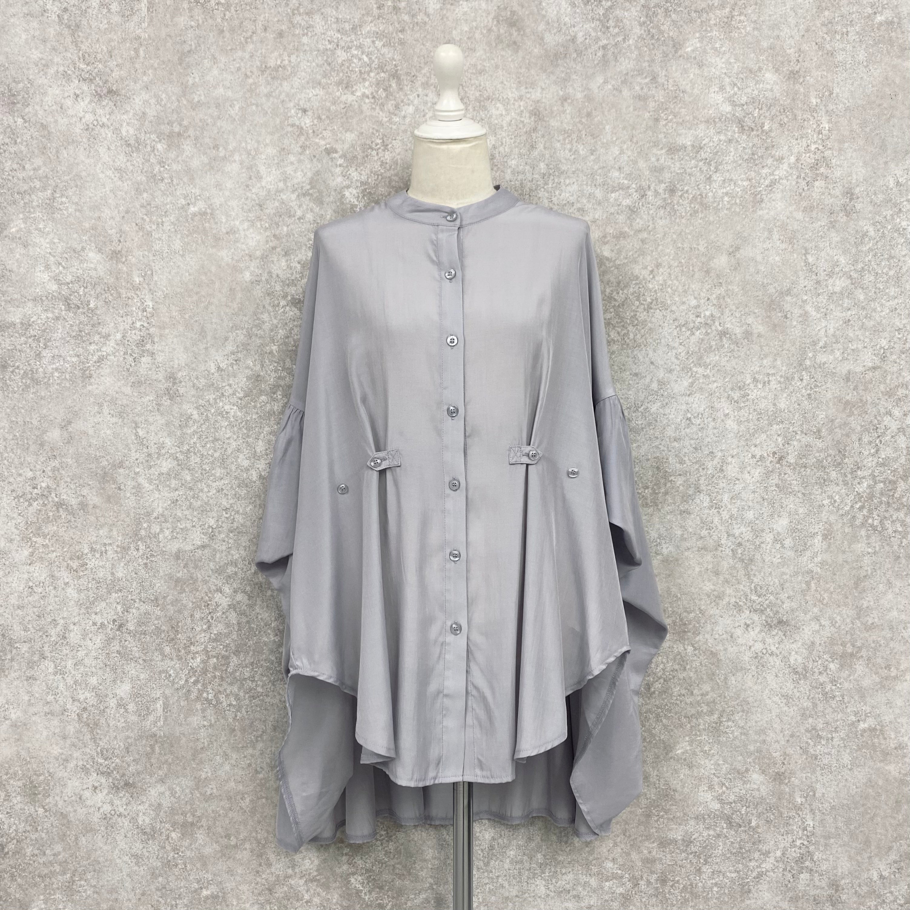【ASYMM】COCOON FLOW SHIRT -blue gray-　※7/28〜8/1迄に順次発送