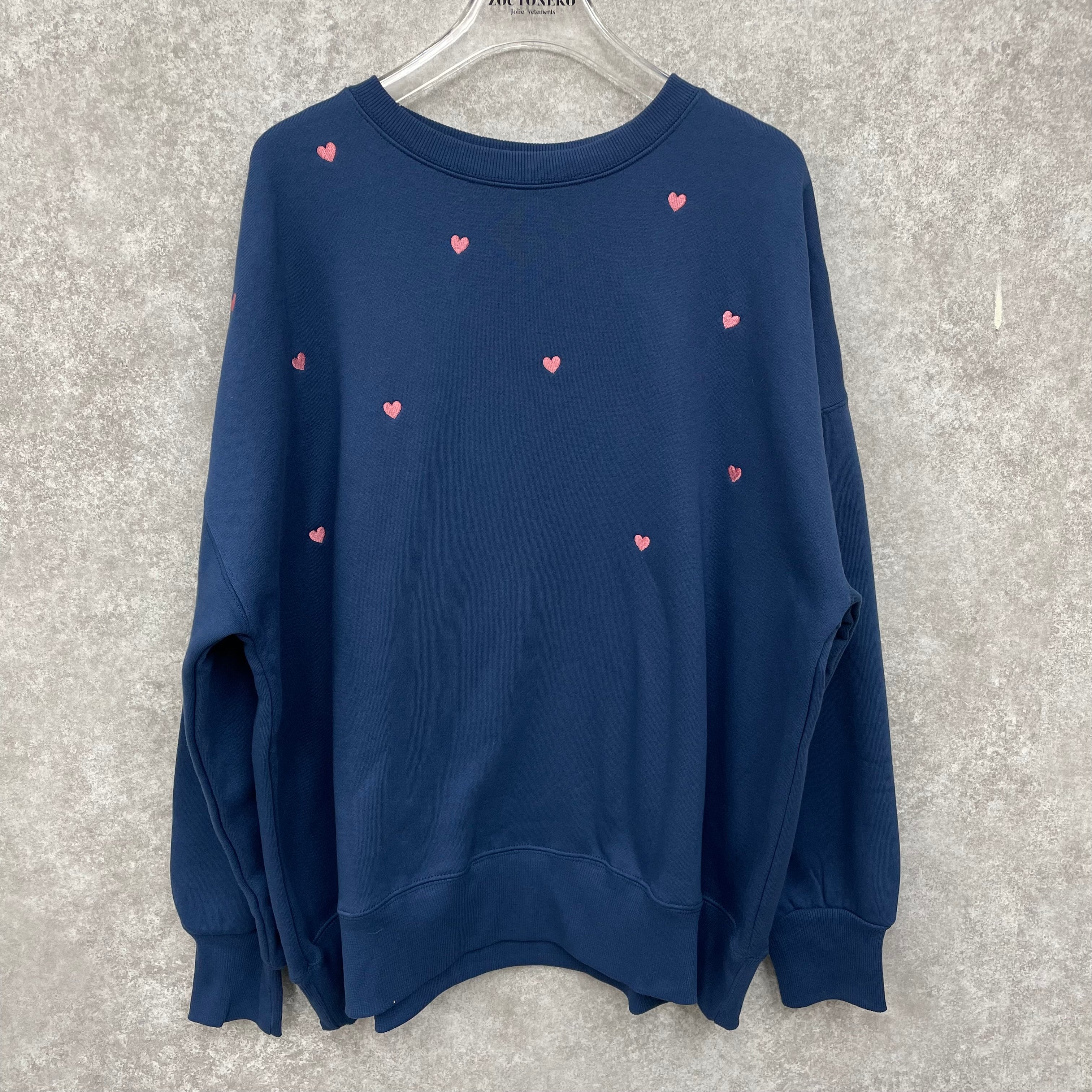 ランダムハート刺繍　ブルー　※3/5~3/11頃より順次発送予定
