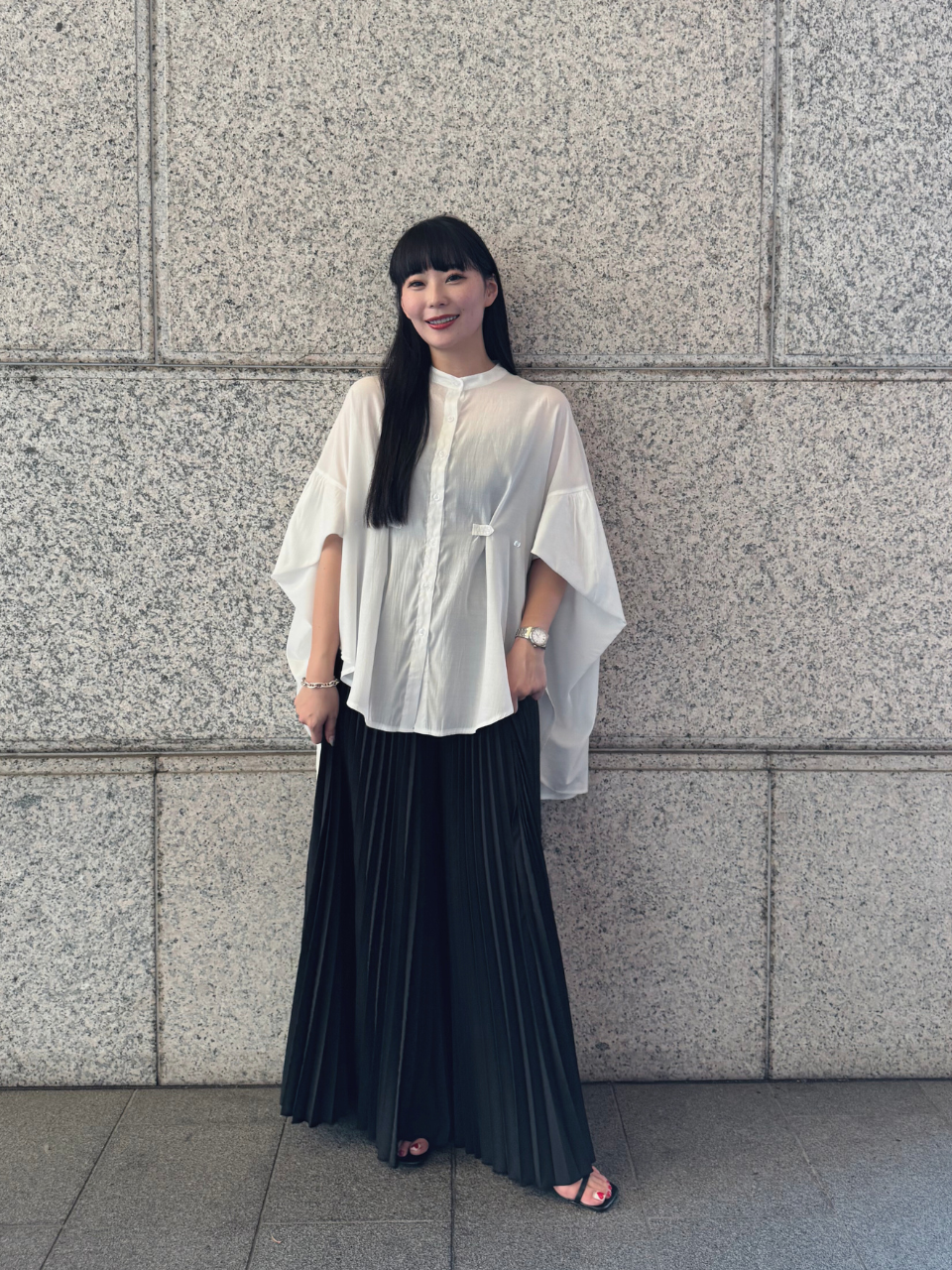 【ASYMM】COCOON FLOW SHIRT -white-　※1週間前後で配送予定