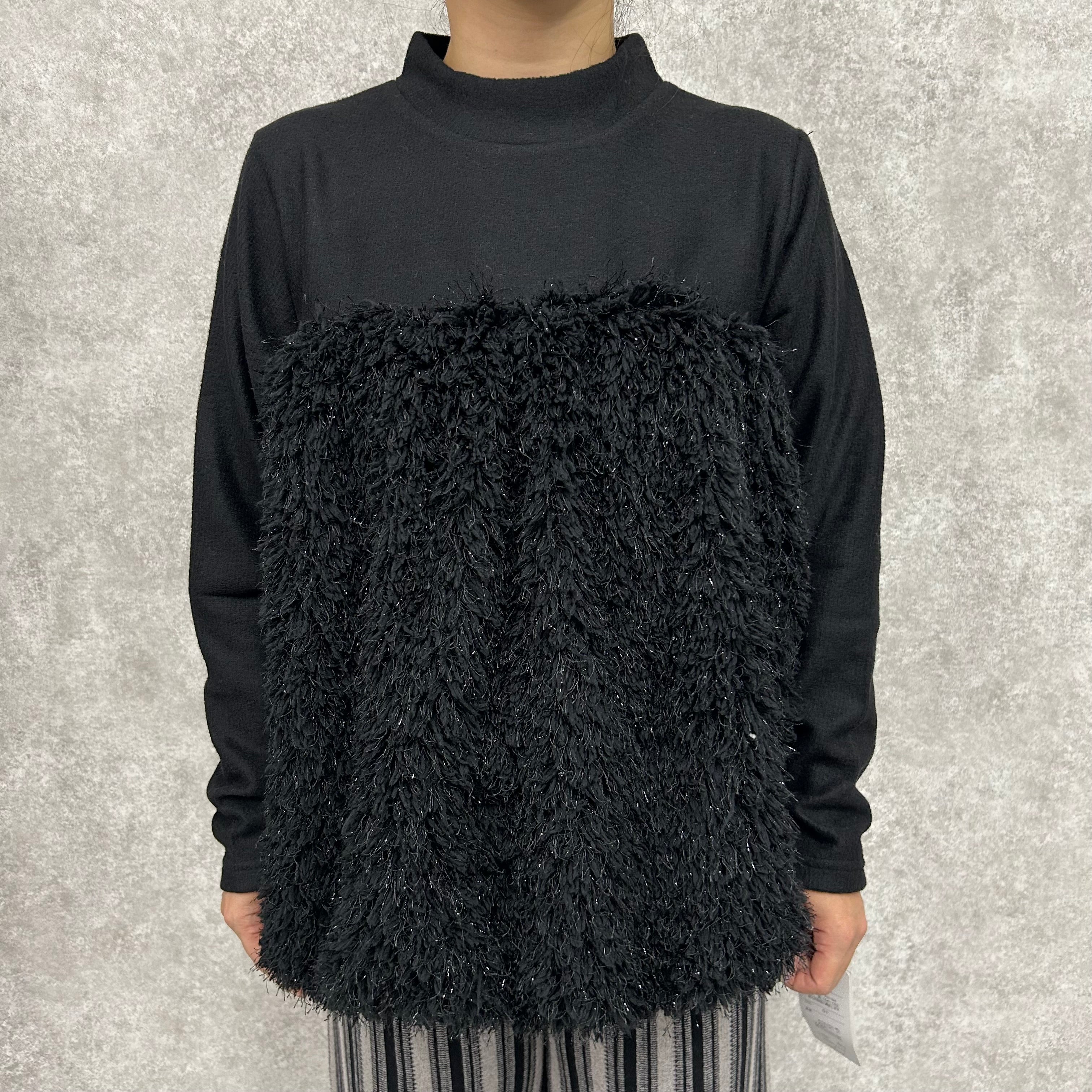 ふわふわボアトップス-ブラック‐  ※12/10~12/16頃より事務所発送（佐川）